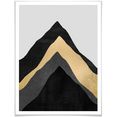 wall-art poster vier bergen (1 stuk) multicolor
