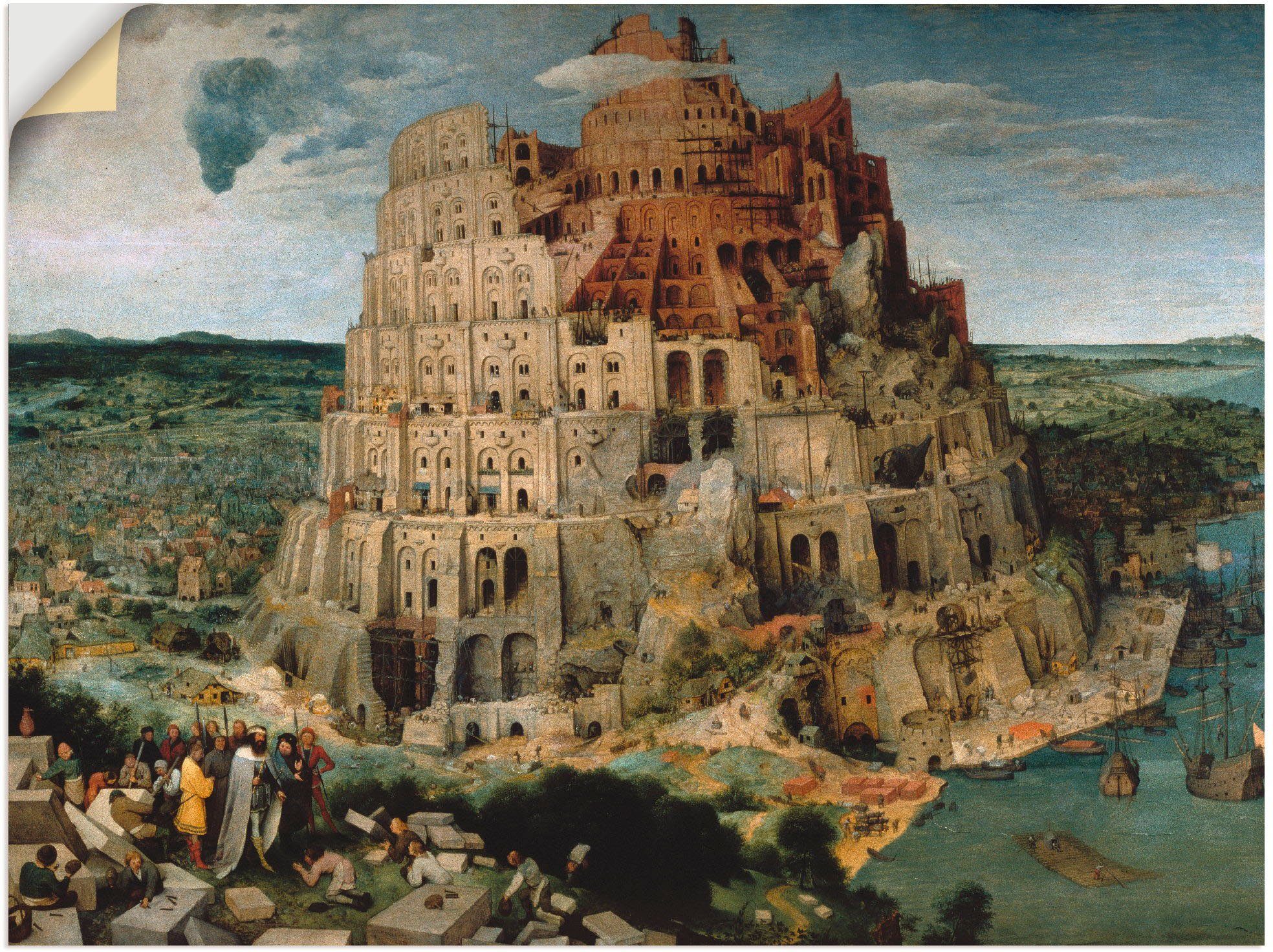 Artland Artprint De torenbouw van Babel. 1563 in vele afmetingen & productsoorten -artprint op linnen, poster, muursticker / wandfolie ook geschikt voor de badkamer (1 stuk)