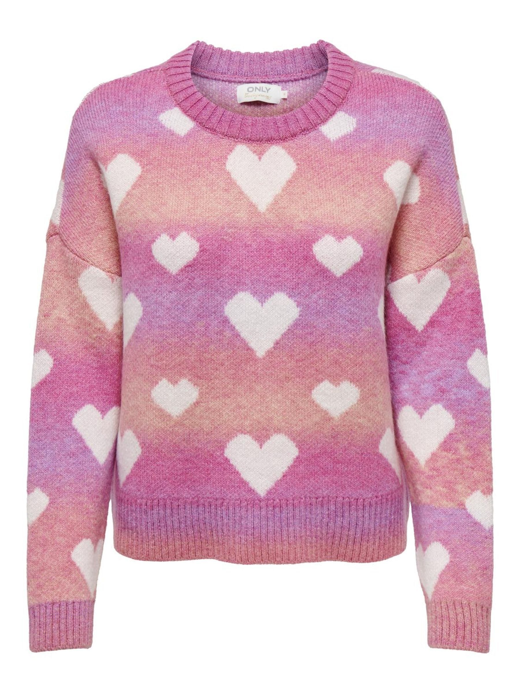 Only Gebreide trui ONLAIDA L S HEART PULLOVER EX KNT
