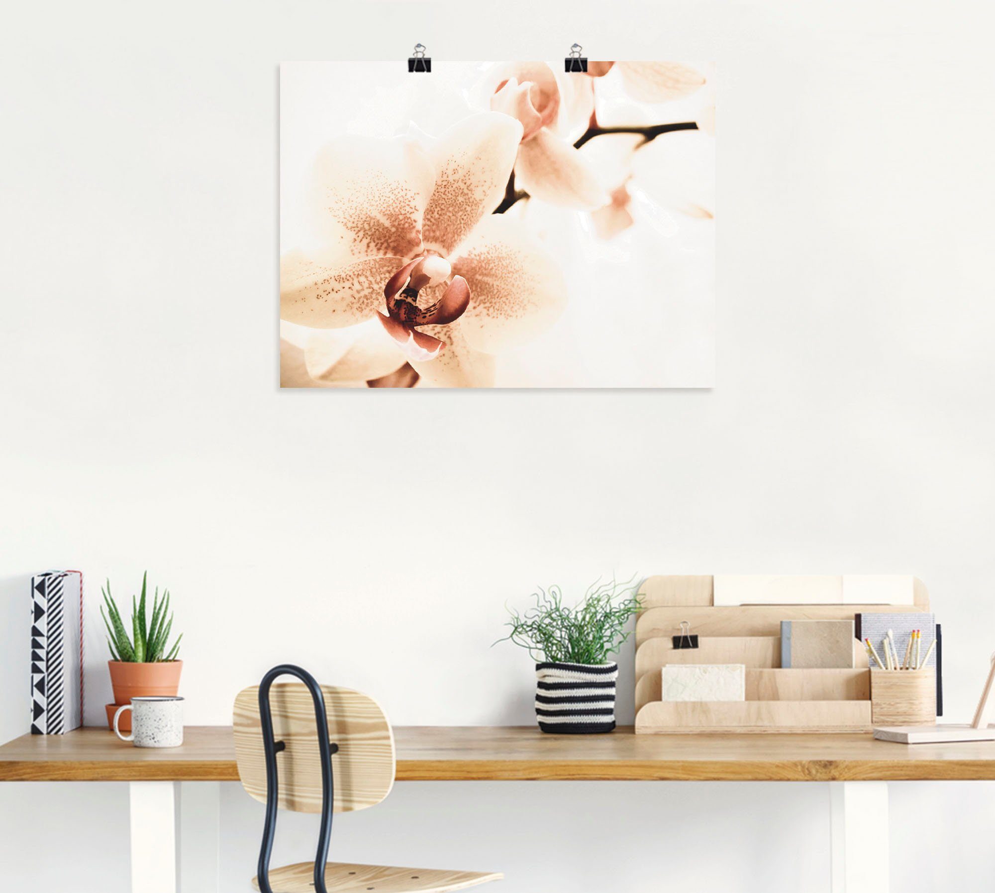 Artland Artprint Orchidee abstracte collage als artprint op linnen, poster in verschillende formaten maten
