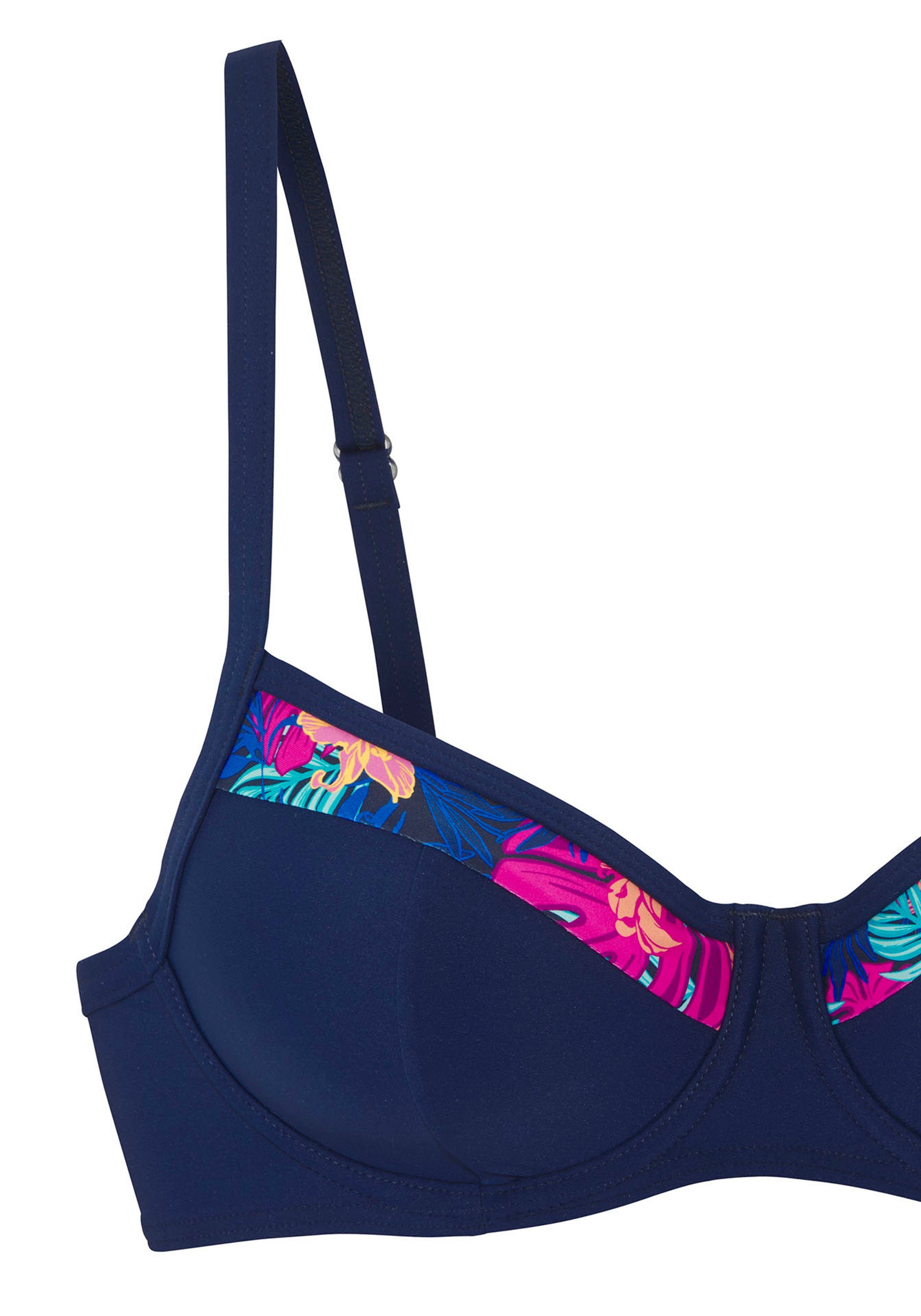 Lascana Beugelbikinitop Exotic met bedrukte rand aan de cups
