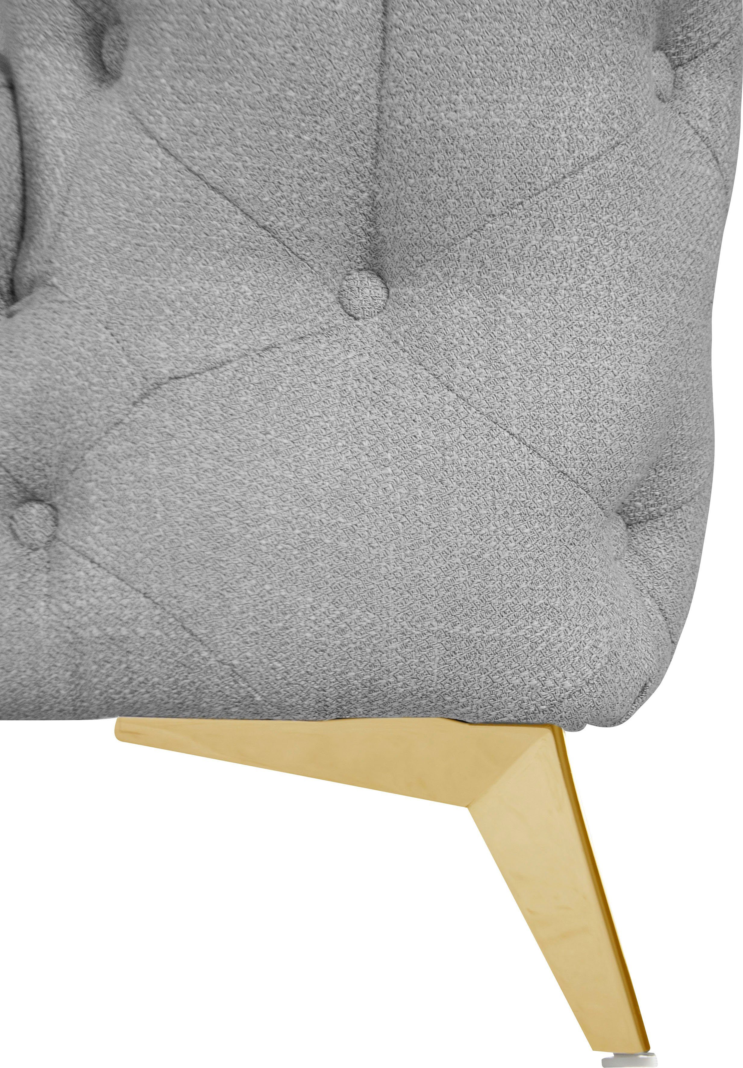 Leonique Chesterfield-bank Glynis L-vorm luxueuze capitonnage, moderne chesterfield look, kleur van de poten ter keuze