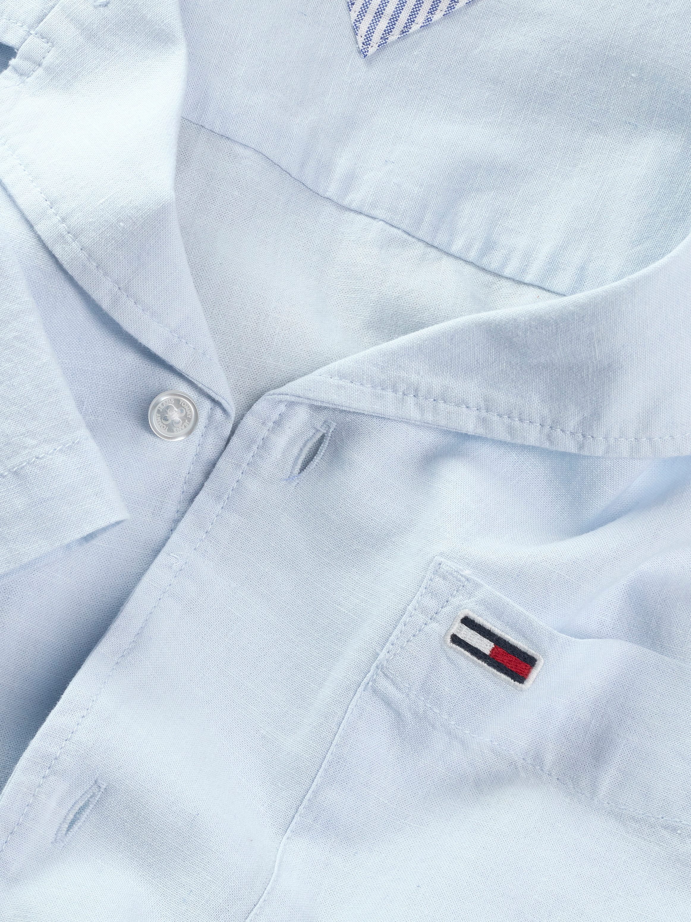 TOMMY JEANS Overhemd met korte mouwen TJM LINEN BLEND CAMP SS EXT