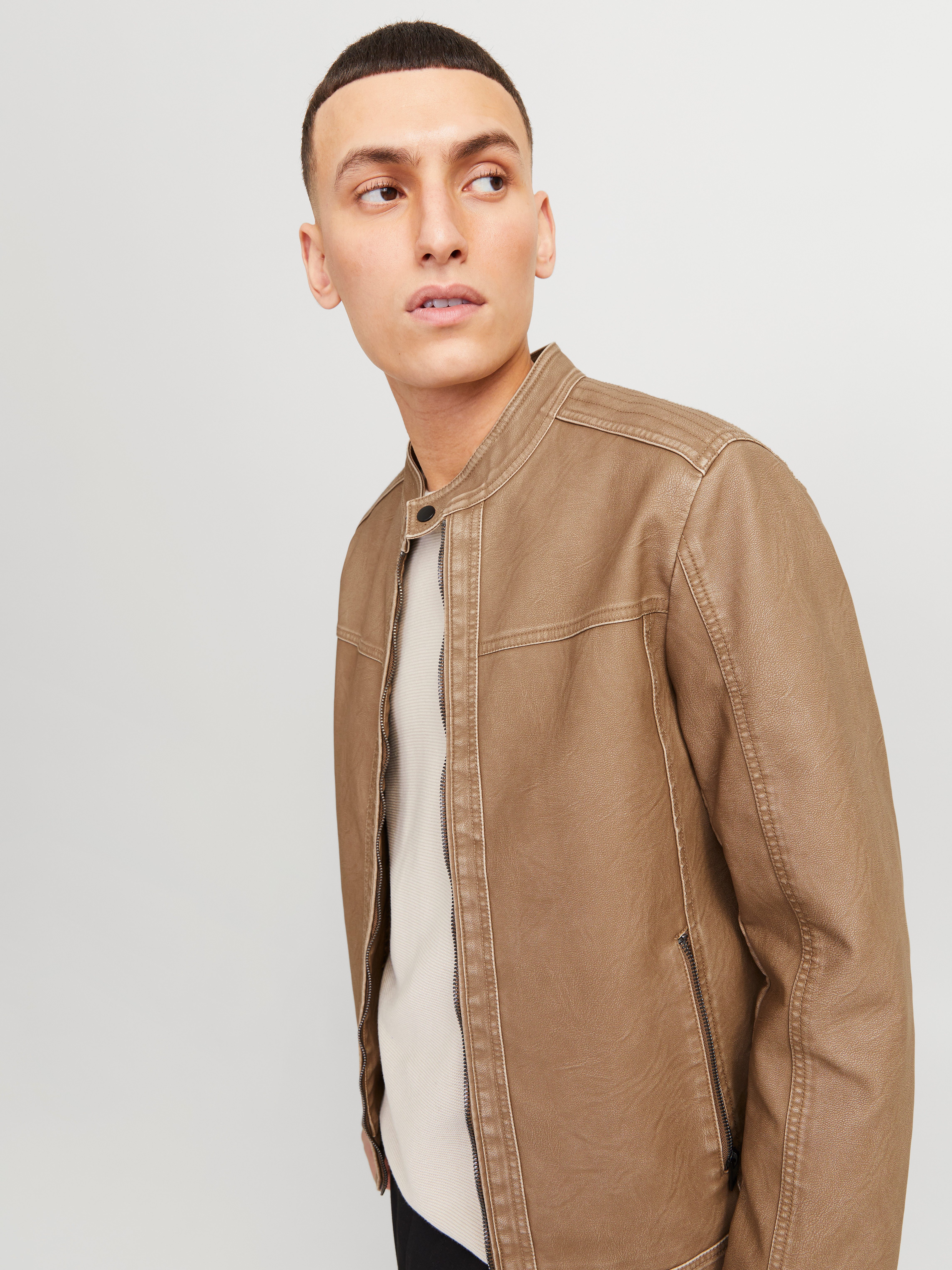 Jack & Jones Imitatieleren jack JJEWARNER WASHED PU JACKET NOOS