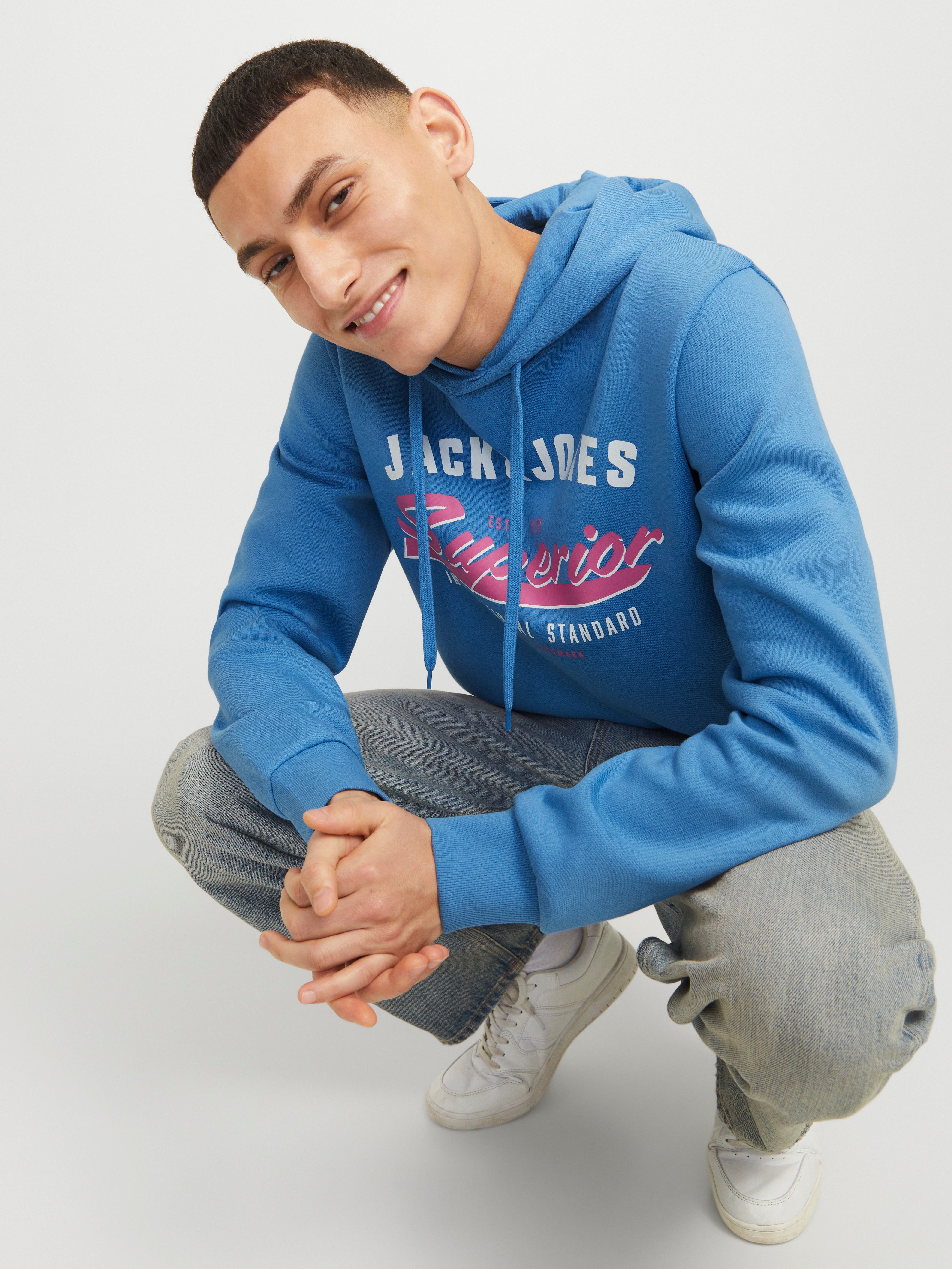 Jack & Jones Hoodie JJELOGO SWEAT HOOD 2 COL 24 25 NOOS