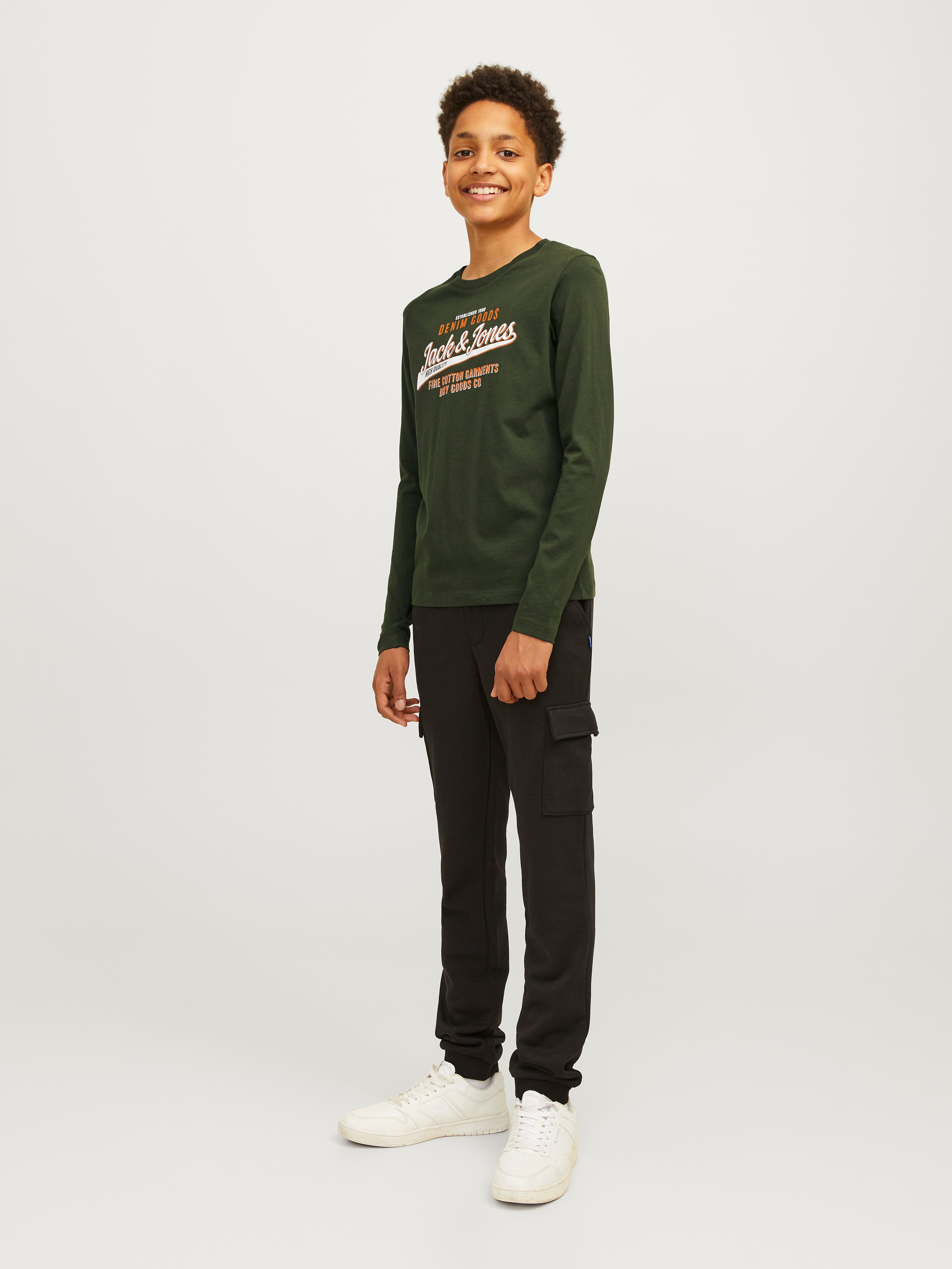 Jack & Jones Junior Shirt met lange mouwen JJELOGO TEE LS O-NECK 2 COL NOOS JNR