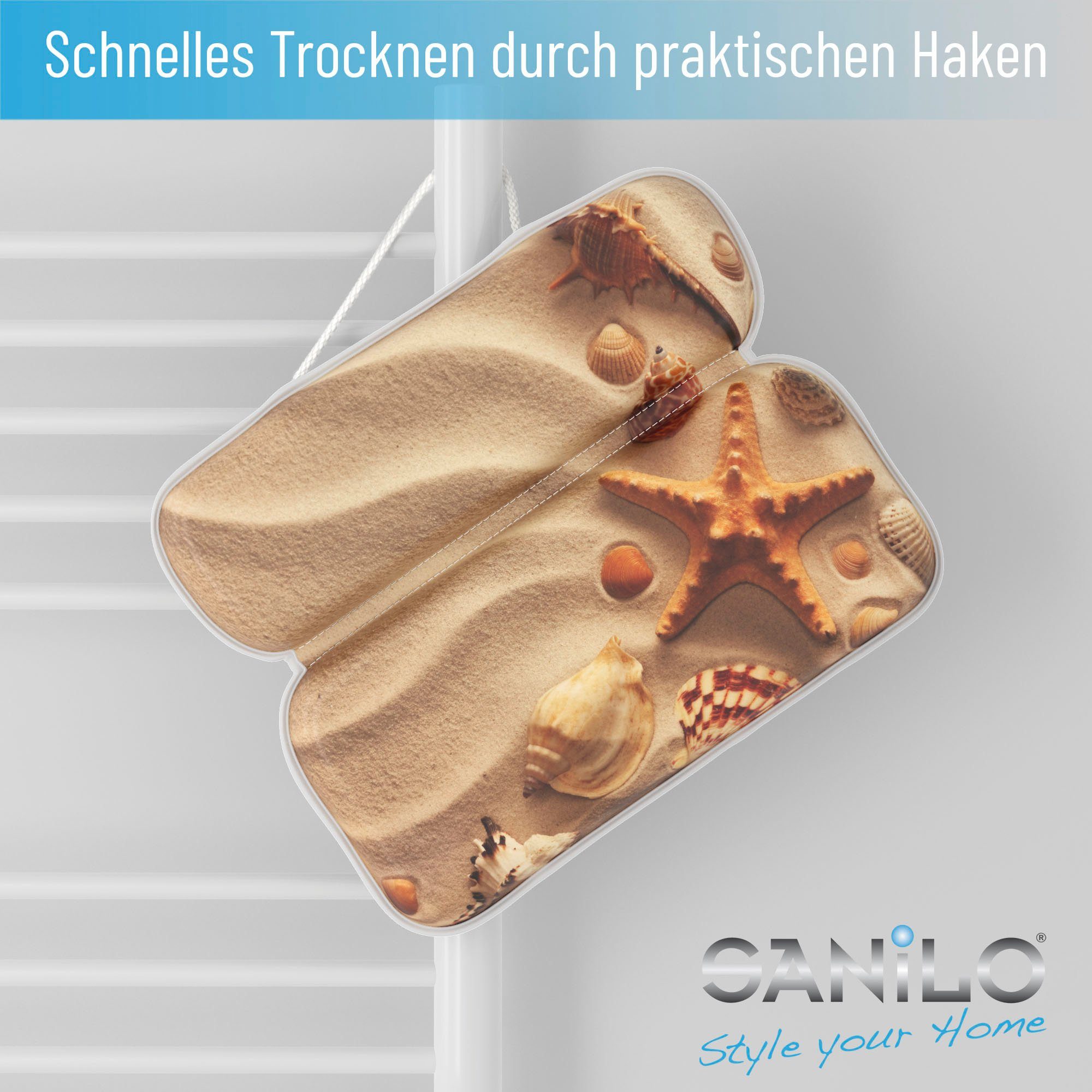 Sanilo Nekkussen Badkussen Sanibel comfortabel, antislip, volle kleuren, met 7 prima zuignappen