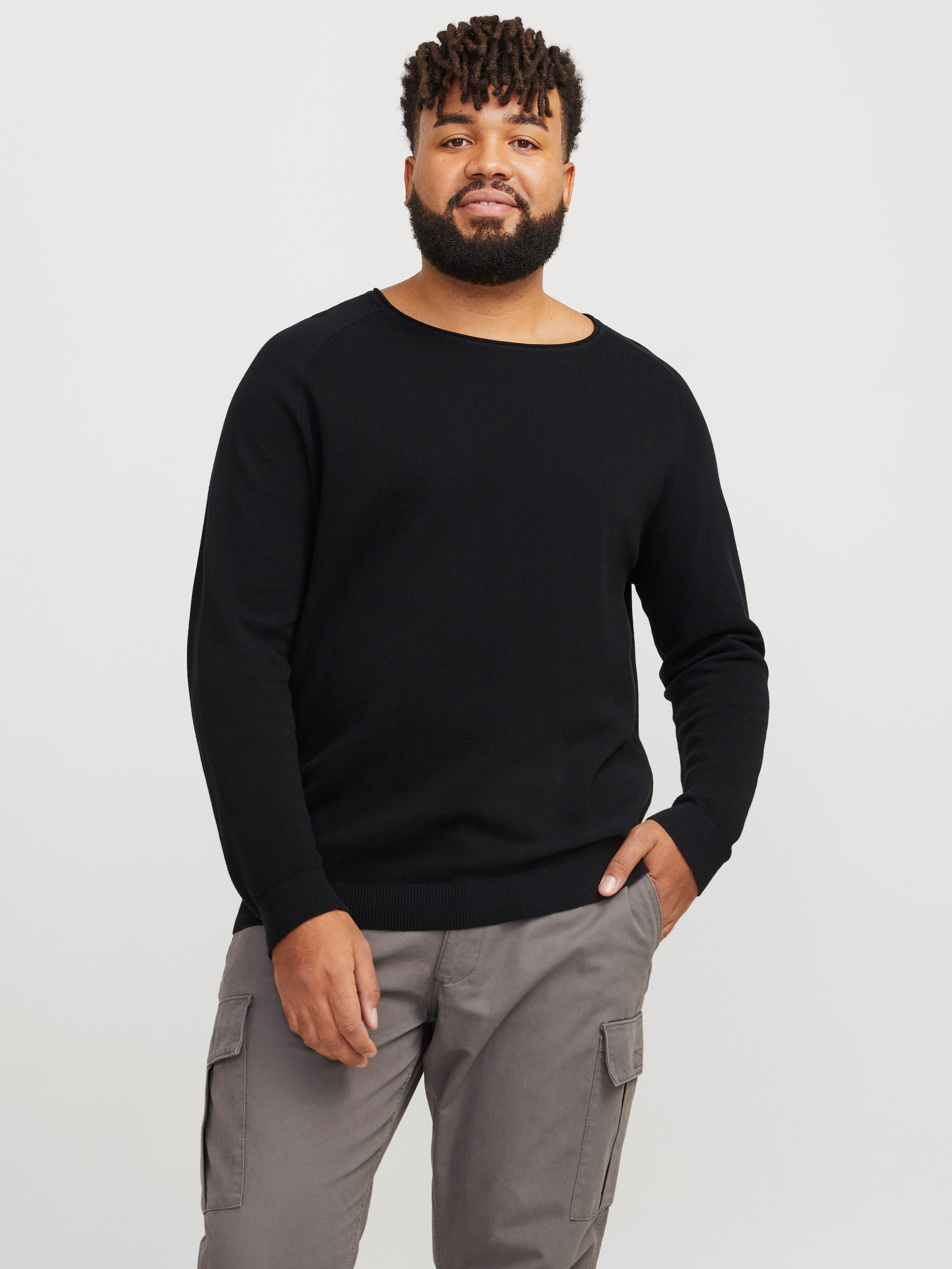 Jack & Jones PlusSize Trui met ronde hals JJEHILL KNIT CREW NECK NOOS PLS