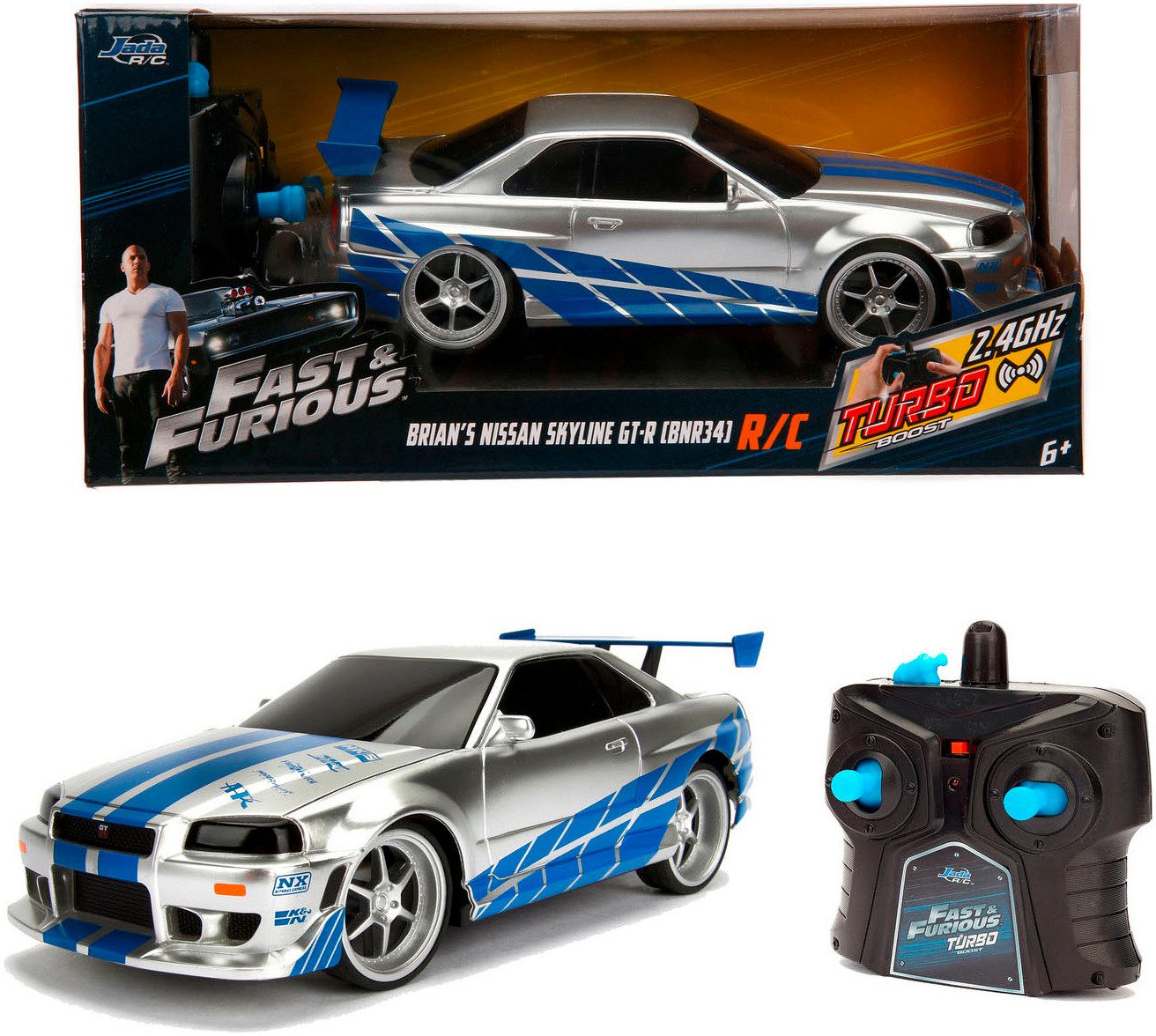 JADA Radiografisch bestuurbare auto Fast&Furious RC Nissan Skyline GTR 1:24