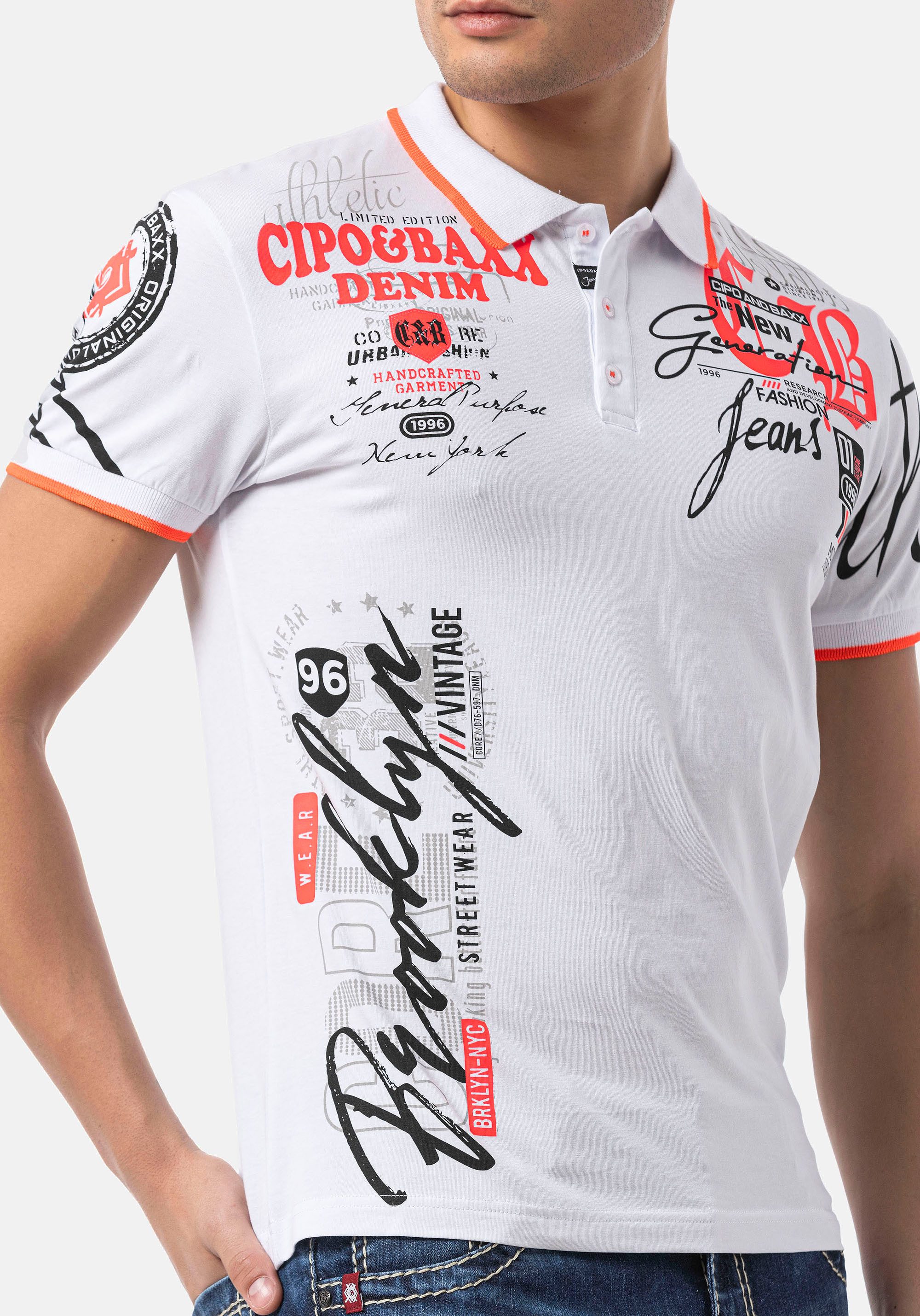 Cipo & Baxx Poloshirt met markante print