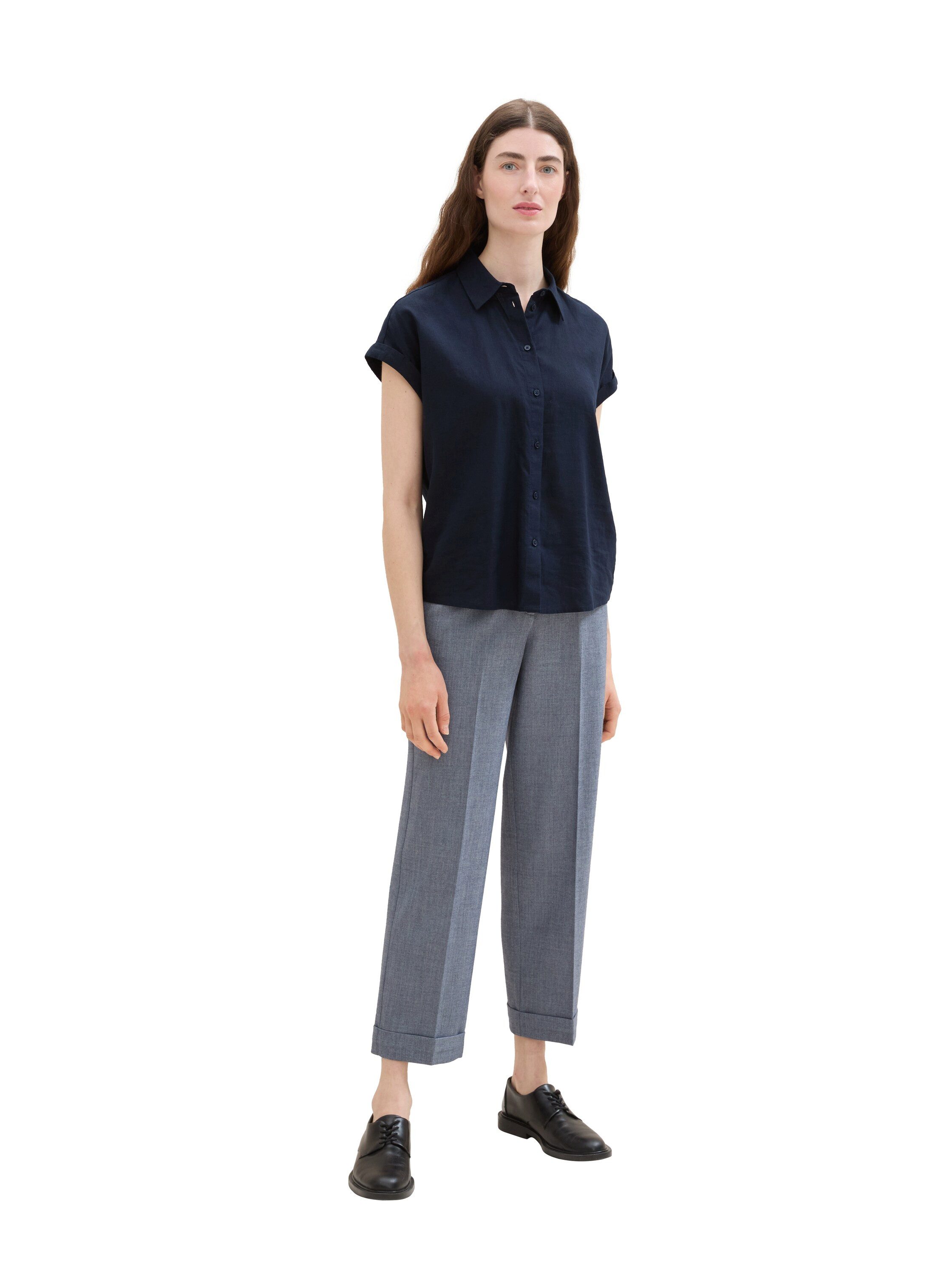 Tom Tailor 7/8 broek Lea Straight met plooi en rechte pijp