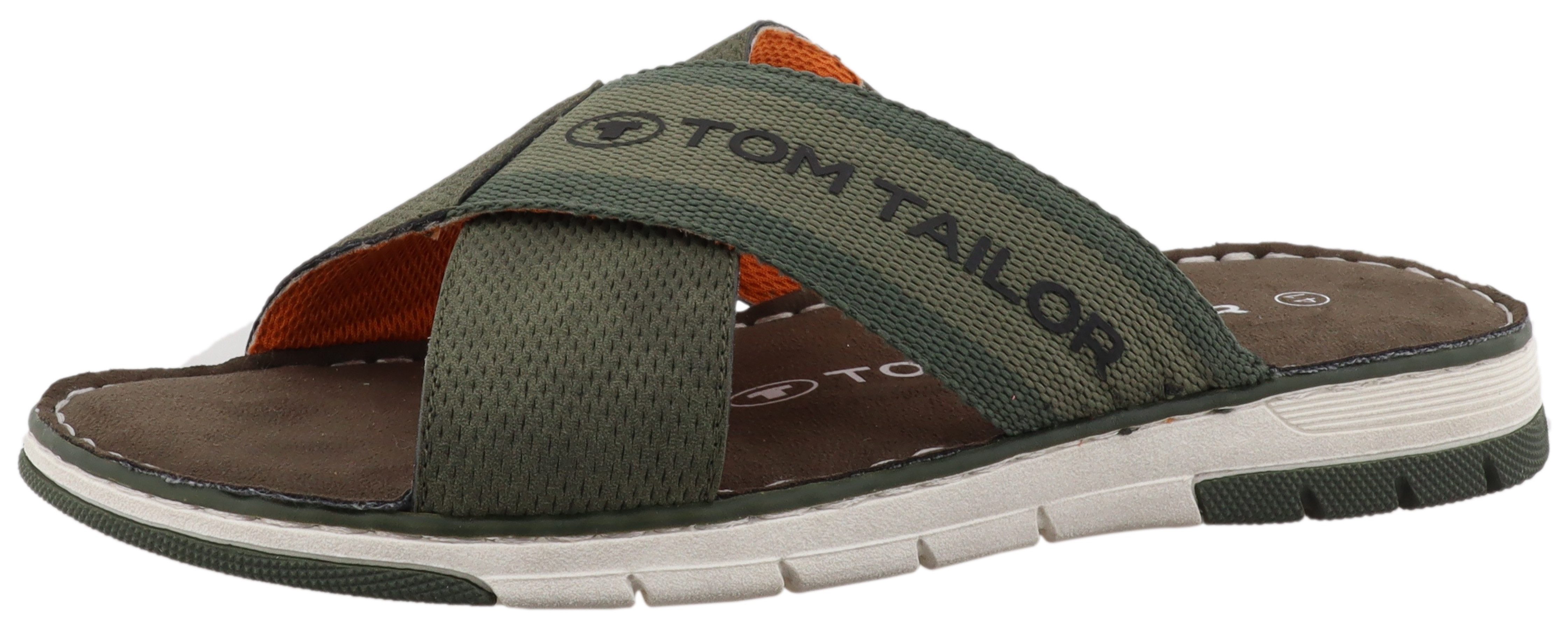 Tom Tailor Slippers , zomerschoen, instapschoen, comfort schoen met opvallende logo-opdruk heren slippers maat 42 groen