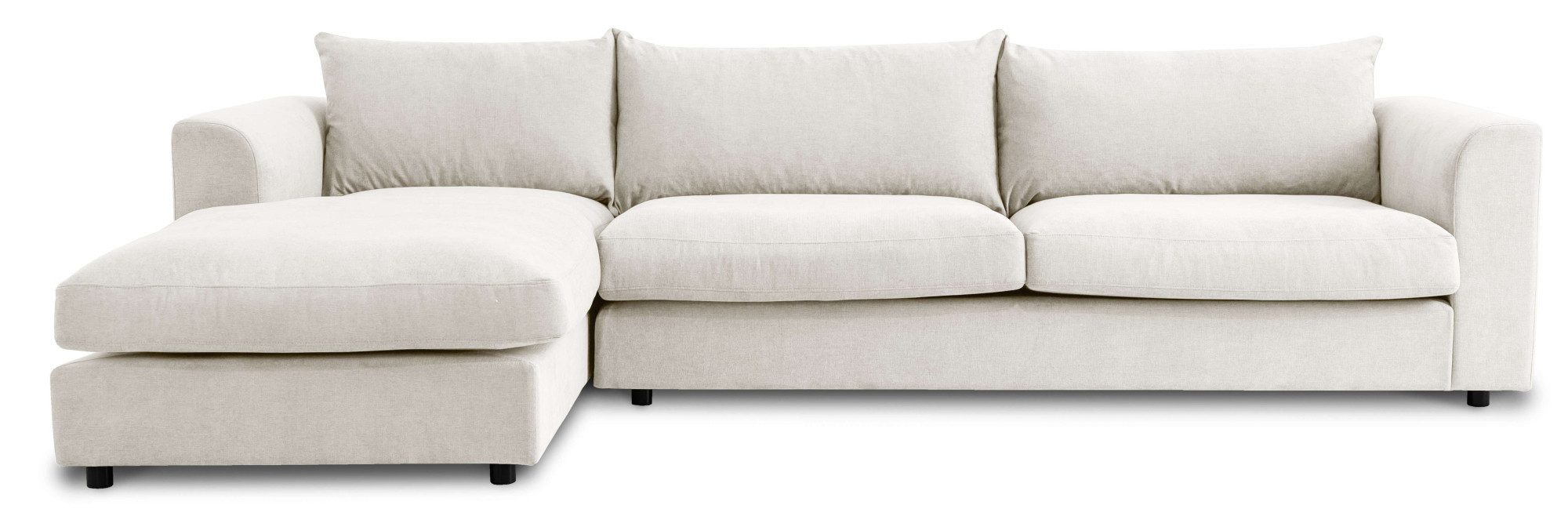 LeGer Home by Lena Gercke Hoekbank Avelina Breedte 297 cm, in cord- en chenille-stof, rugkussen met veren (2-delig)