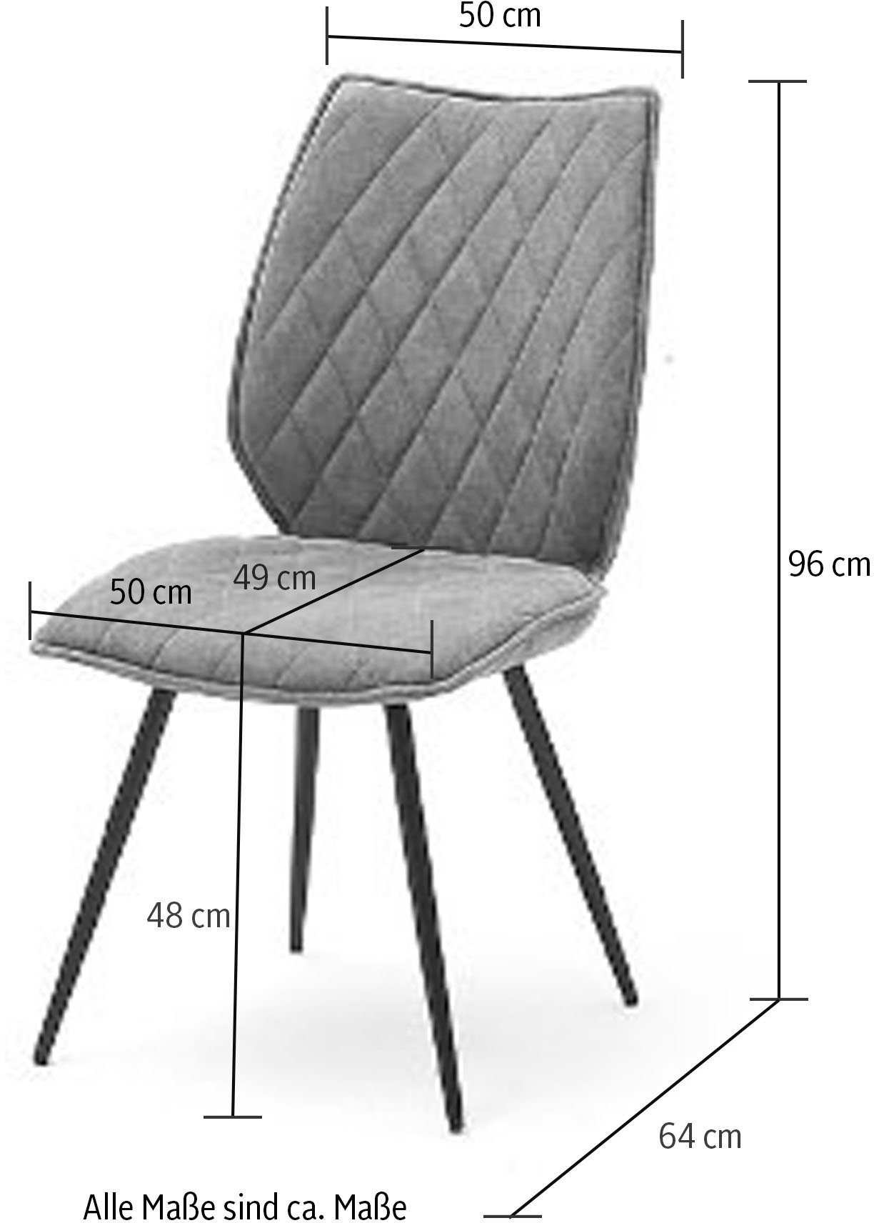 MCA furniture Eetkamerstoel Navarra (2-pack), frame ronde buis, antieke look, 180° draaibaar, belastbaar 120 kg