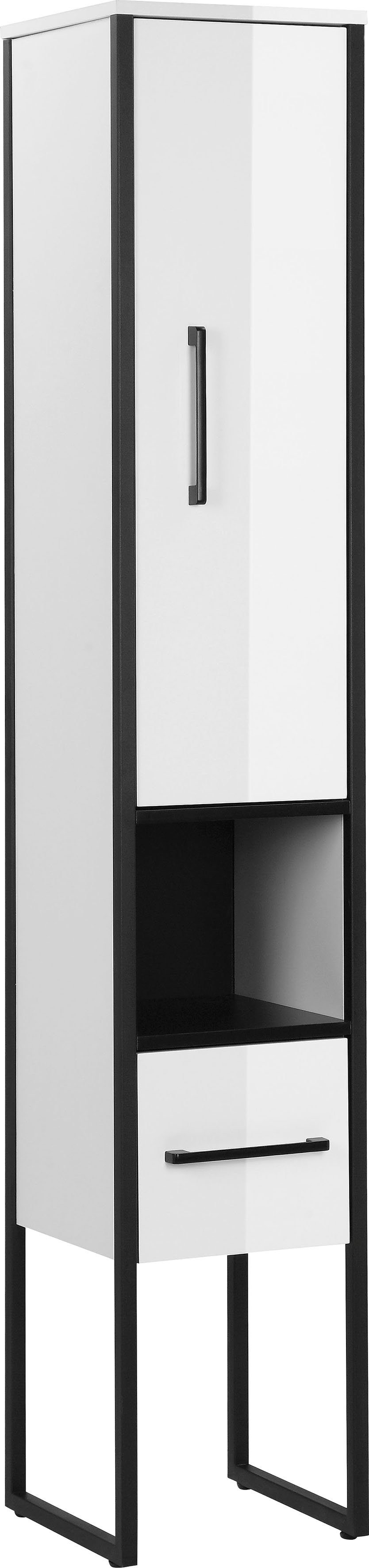 welltime Smalle kast Paris premium badkamermeubel, breedte 31,5 cm, hoge kast, loft design