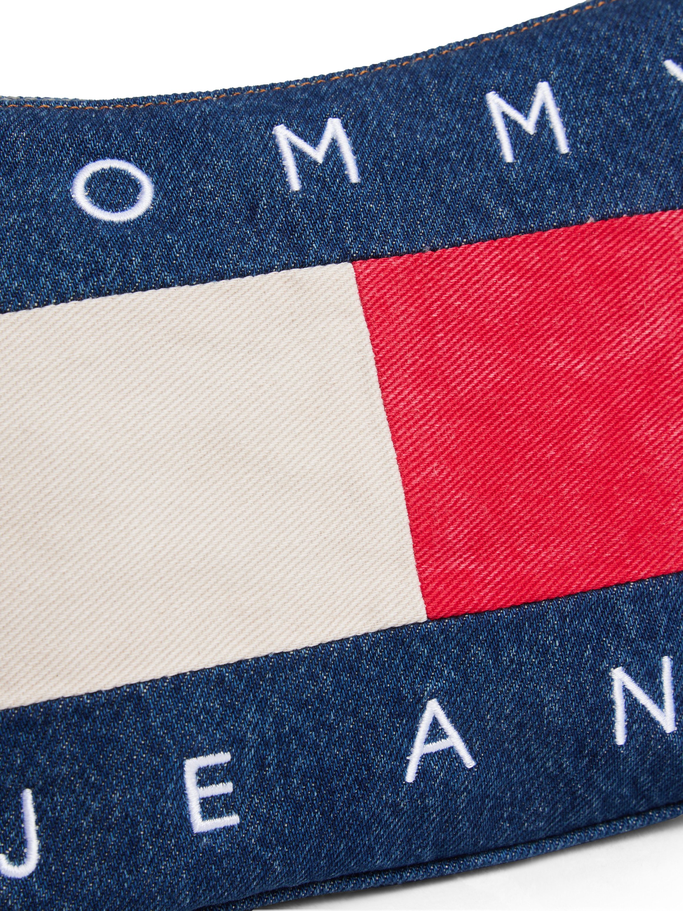 TOMMY JEANS Schoudertas TJW ARCHIVE DENIM SHOULDER BAG , dames schoudertas, draagtas, contrasterende, grote logovlag