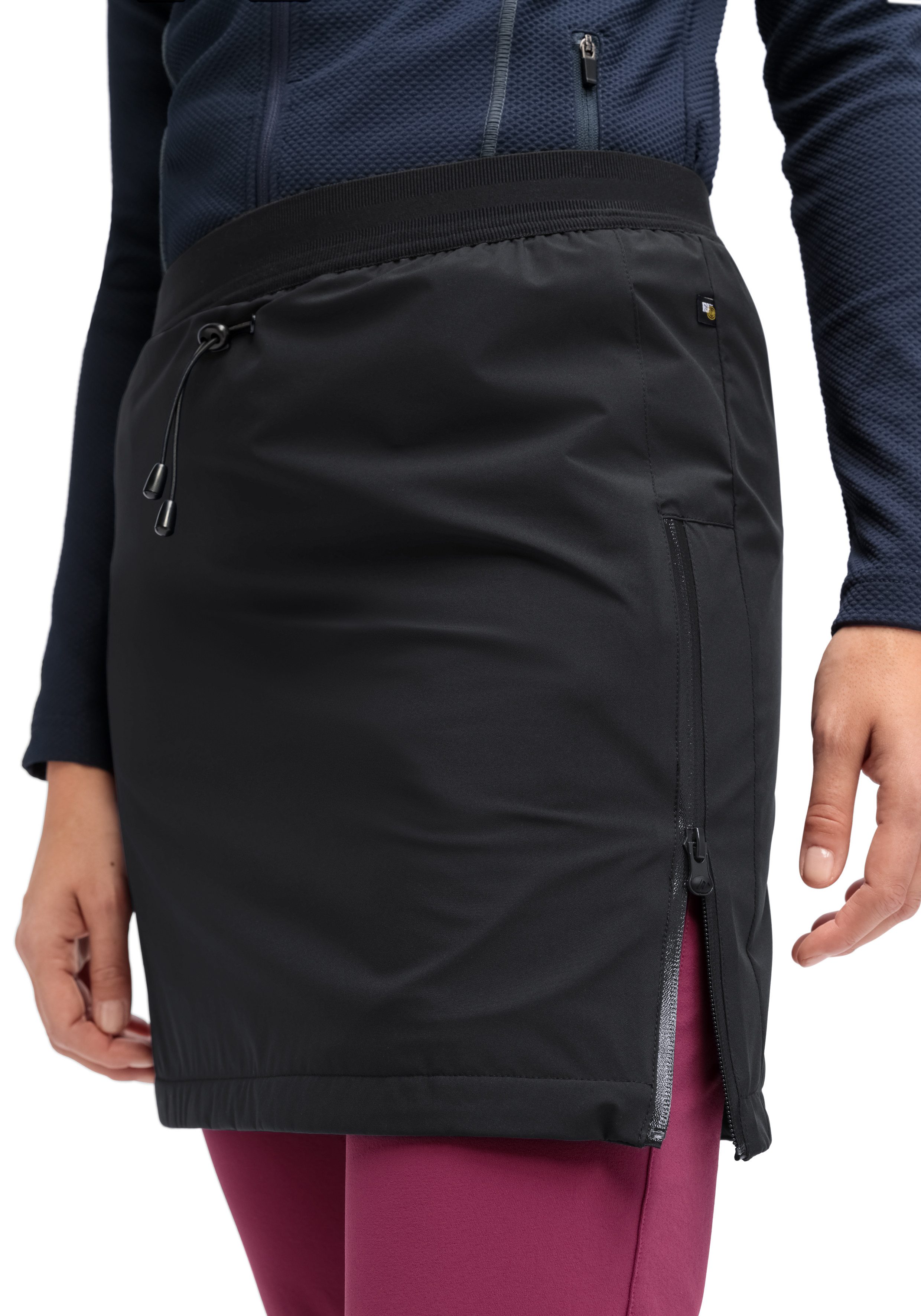 Maier Sports Midirok RainSkirt Winter gevoerde damesrok, waterafstotende overrok, elastische tailleband