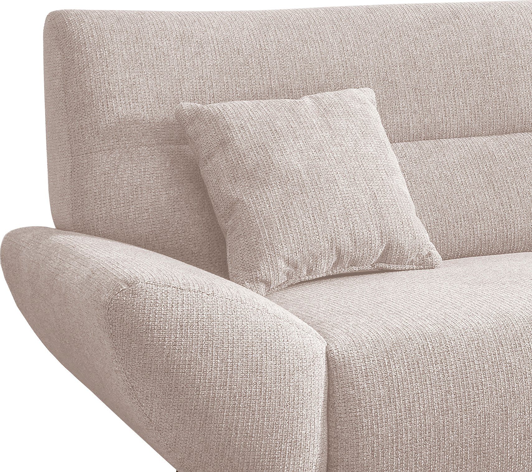 INOSIGN Hoekbank Drago, elegant en tijdloos, comfortabel, houten voet, L-vorm