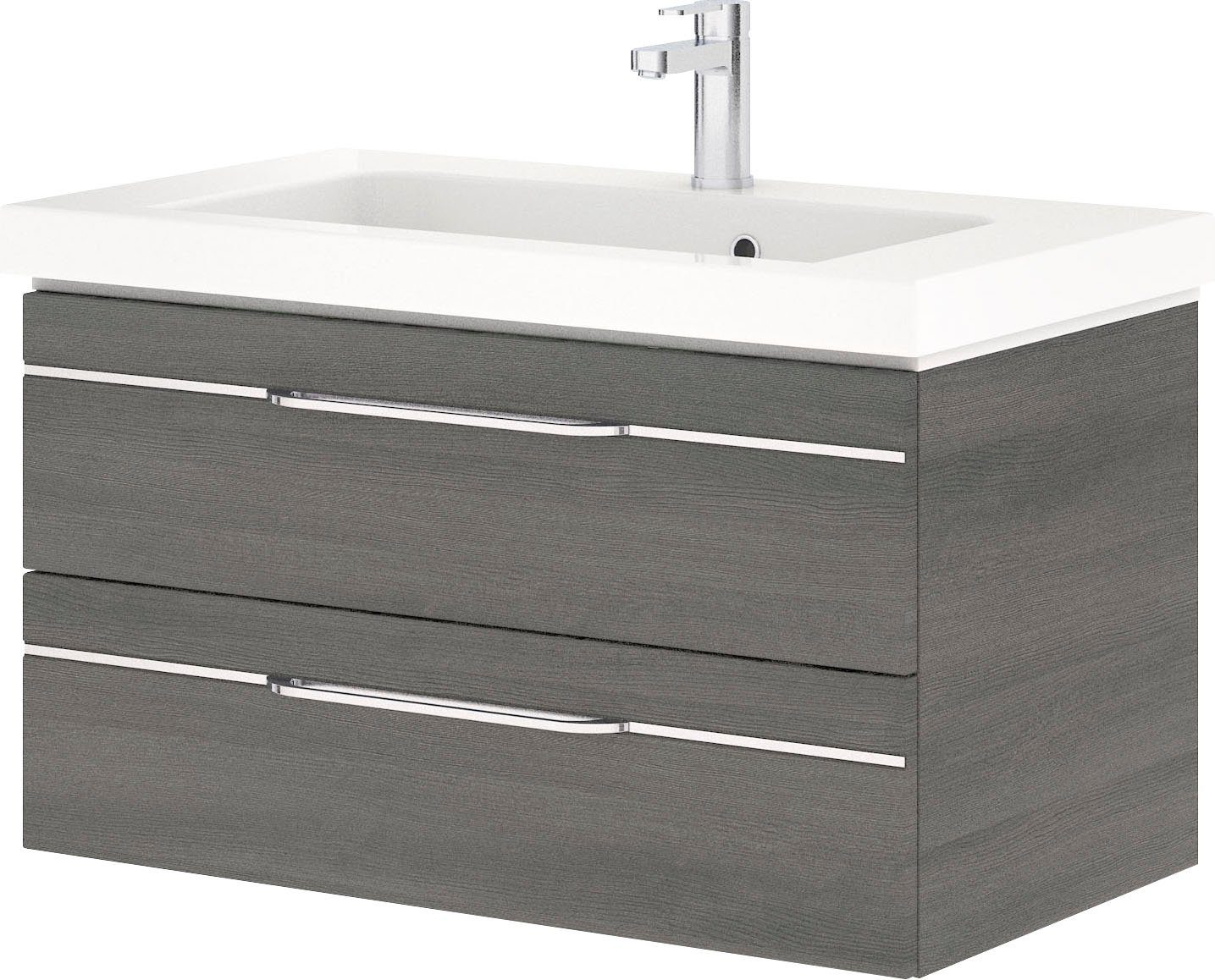 Saphir Badkamerserie Balto sprint wastafelmeubel met mineraalmarmeren wastafel, 92 cm breed (1 stuk)