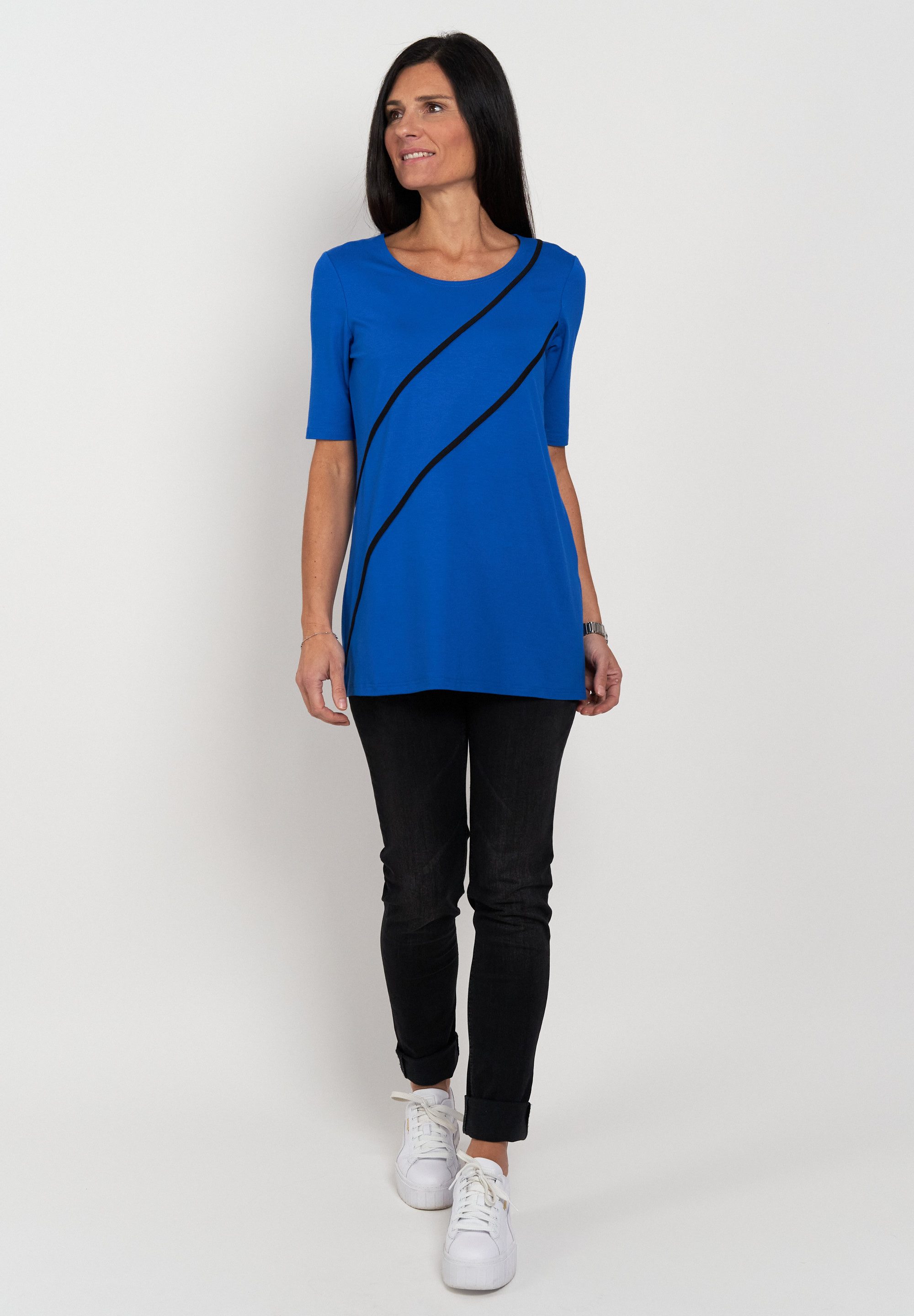 Seidel Moden T-shirt met strepen, made in germany