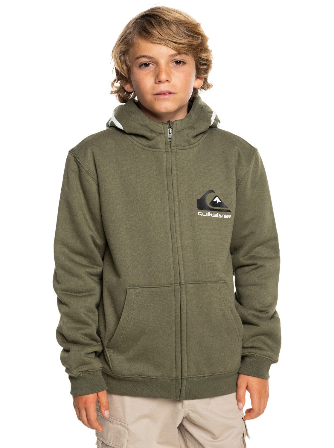 Quiksilver Capuchonsweatvest Best Wave jongens sweatvesten maat 8 groen