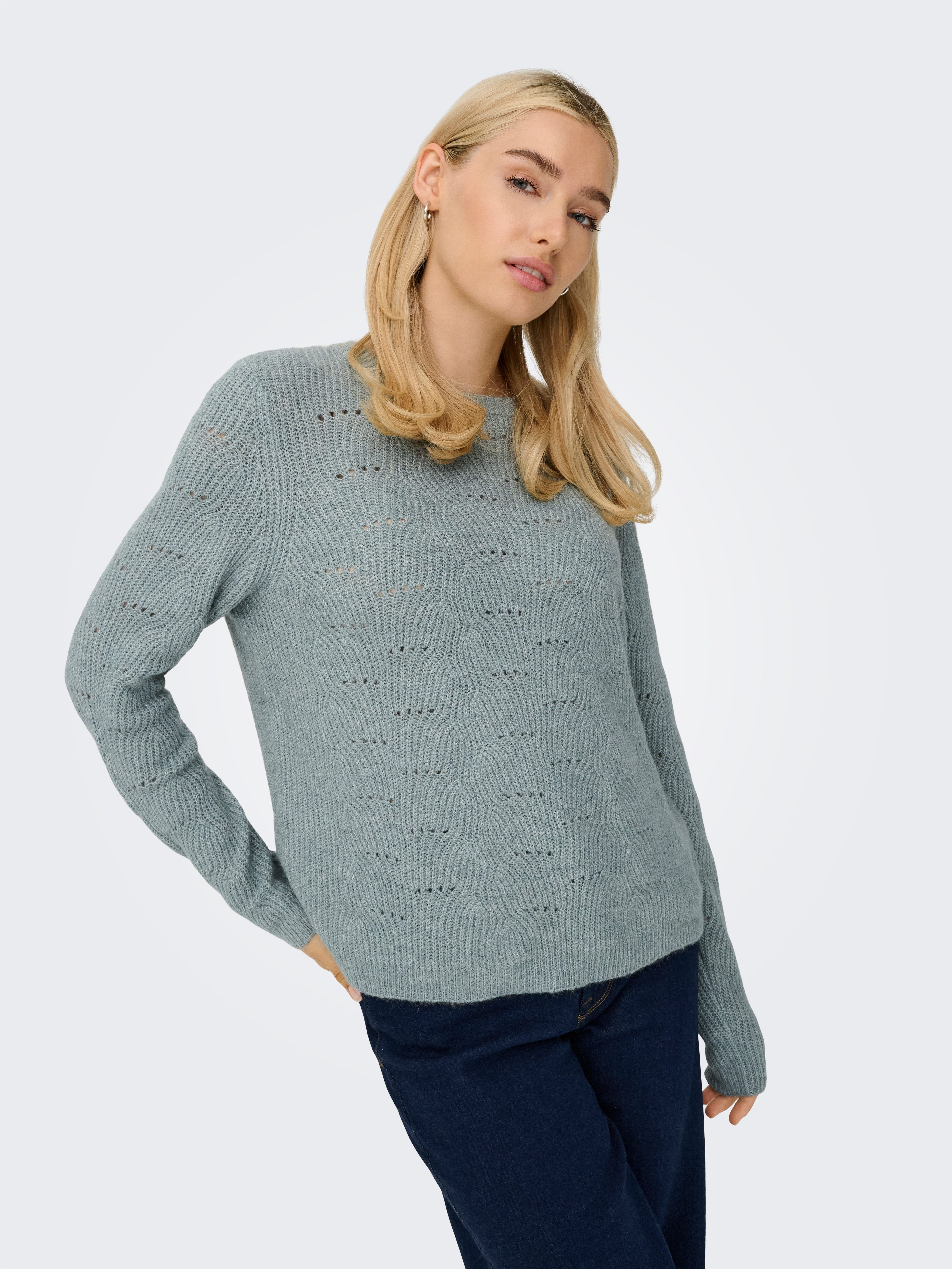 Only Trui met ronde hals ONLLOLLI L/S PULLOVER KNT NOOS