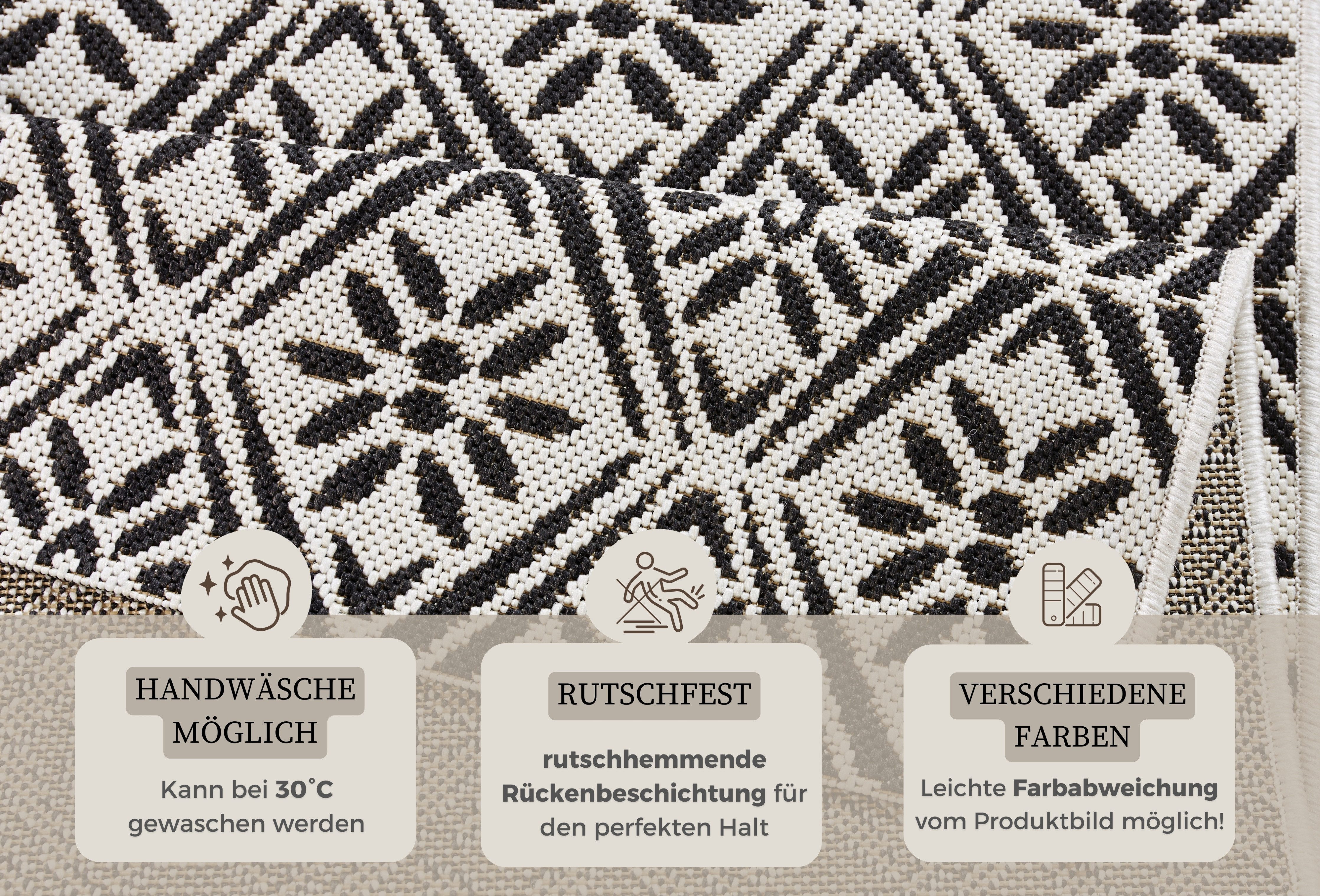 HANSE Home Loper Creation Loper, keukenloper, vloerkleed, wasbaar, keuken, hal, ruiten