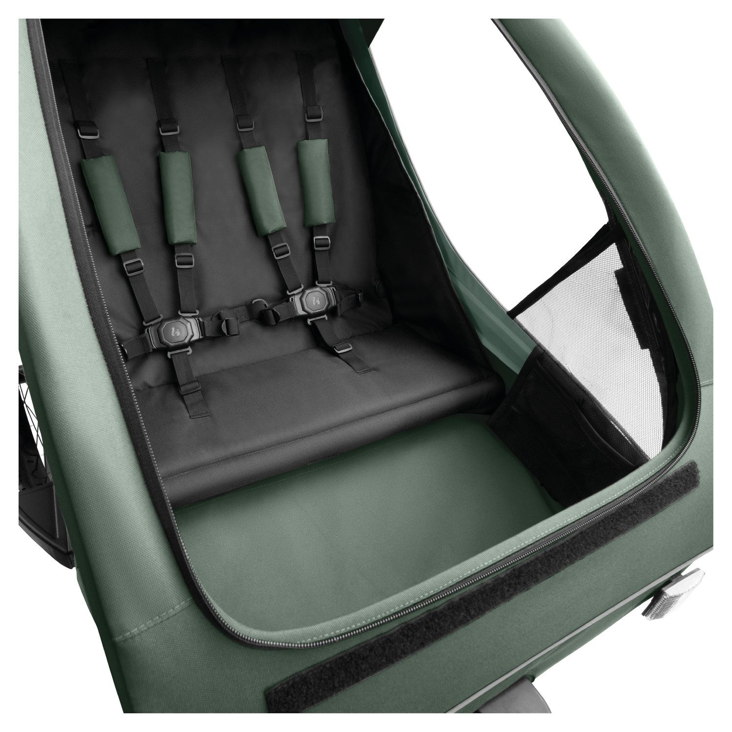 Hauck Kinderen fiets aanhanger 2in1 Bike Trailer und Buggy Dryk Duo Plus, dark green