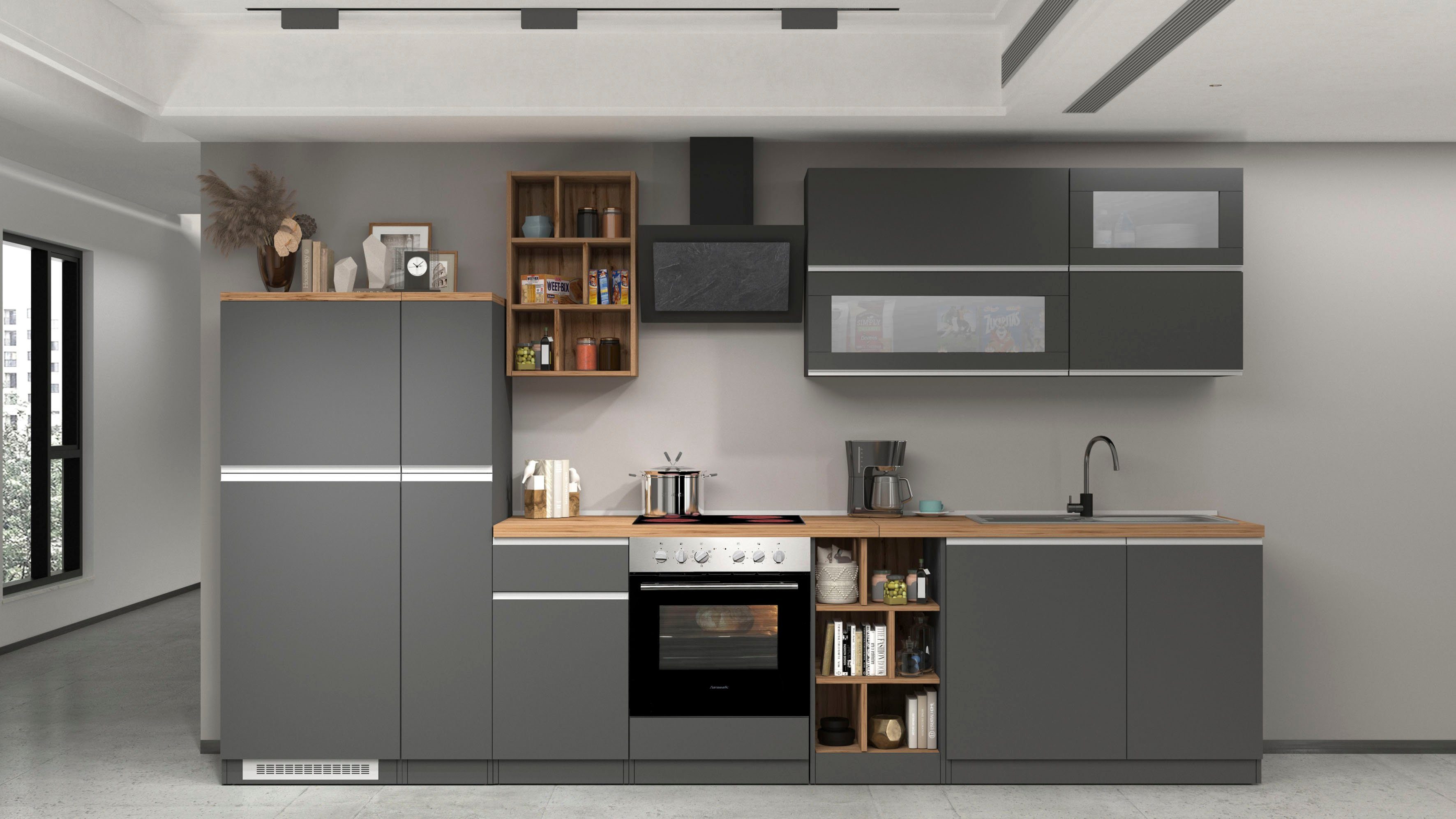 Kochstation Keuken KS-Sole keukenkast-set Breedte 90 cm, ombouw- en apothekerskast in set