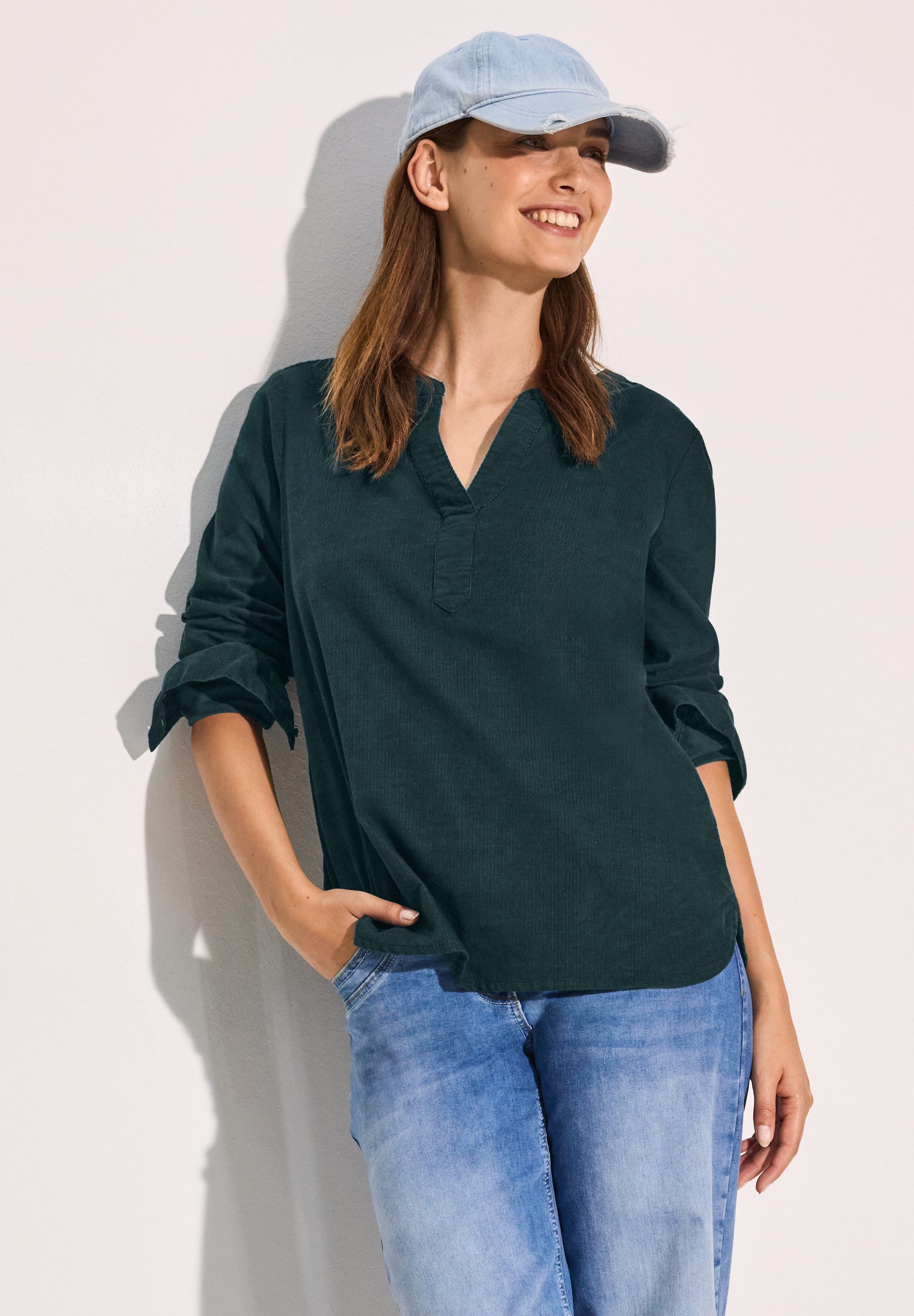 Cecil Blouse met lange mouwen met ingesneden ronde hals
