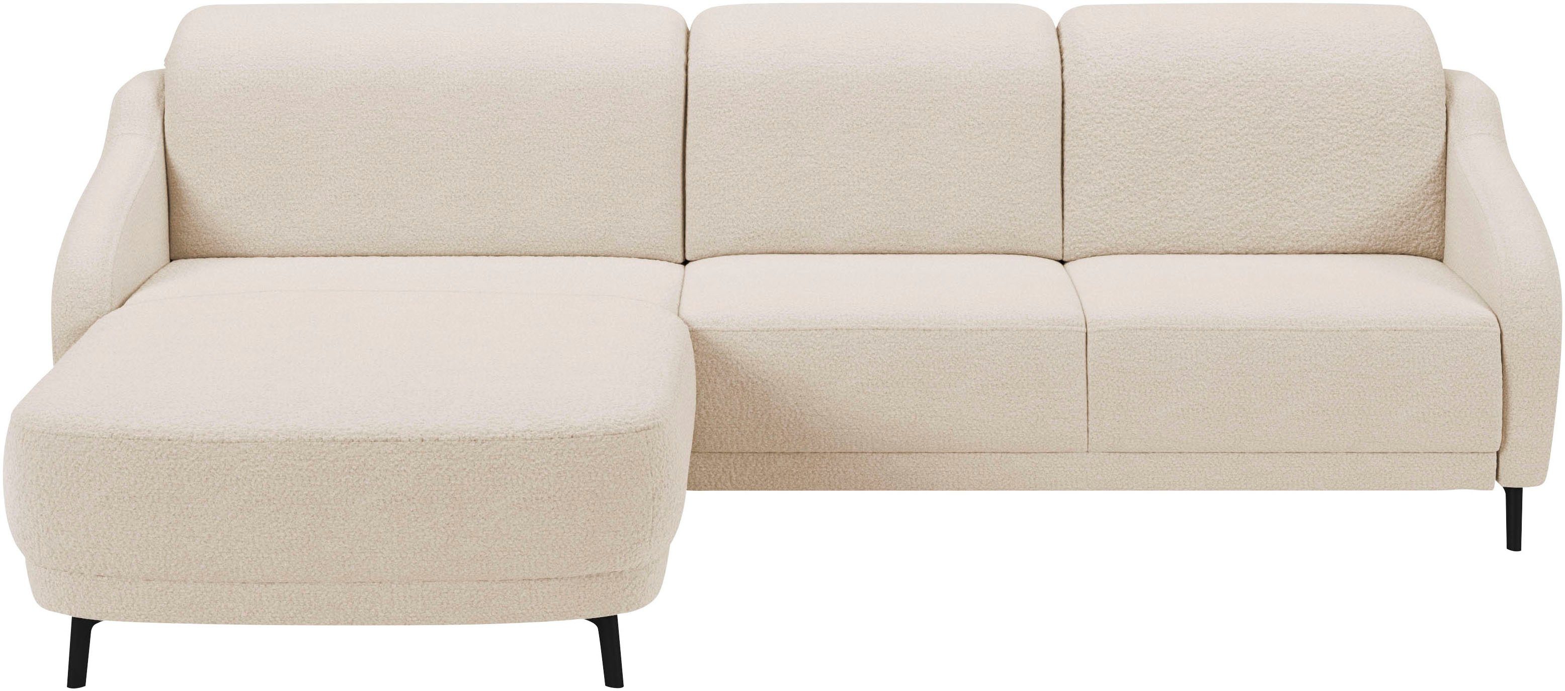 sit&more Hoekbank Blues L-vorm naar keuze met klaptafel en usb beige, hoekbanken, Incl.hoofdsteunverstelling-zonder klaptafel-zonder USB (A+C)-zonder