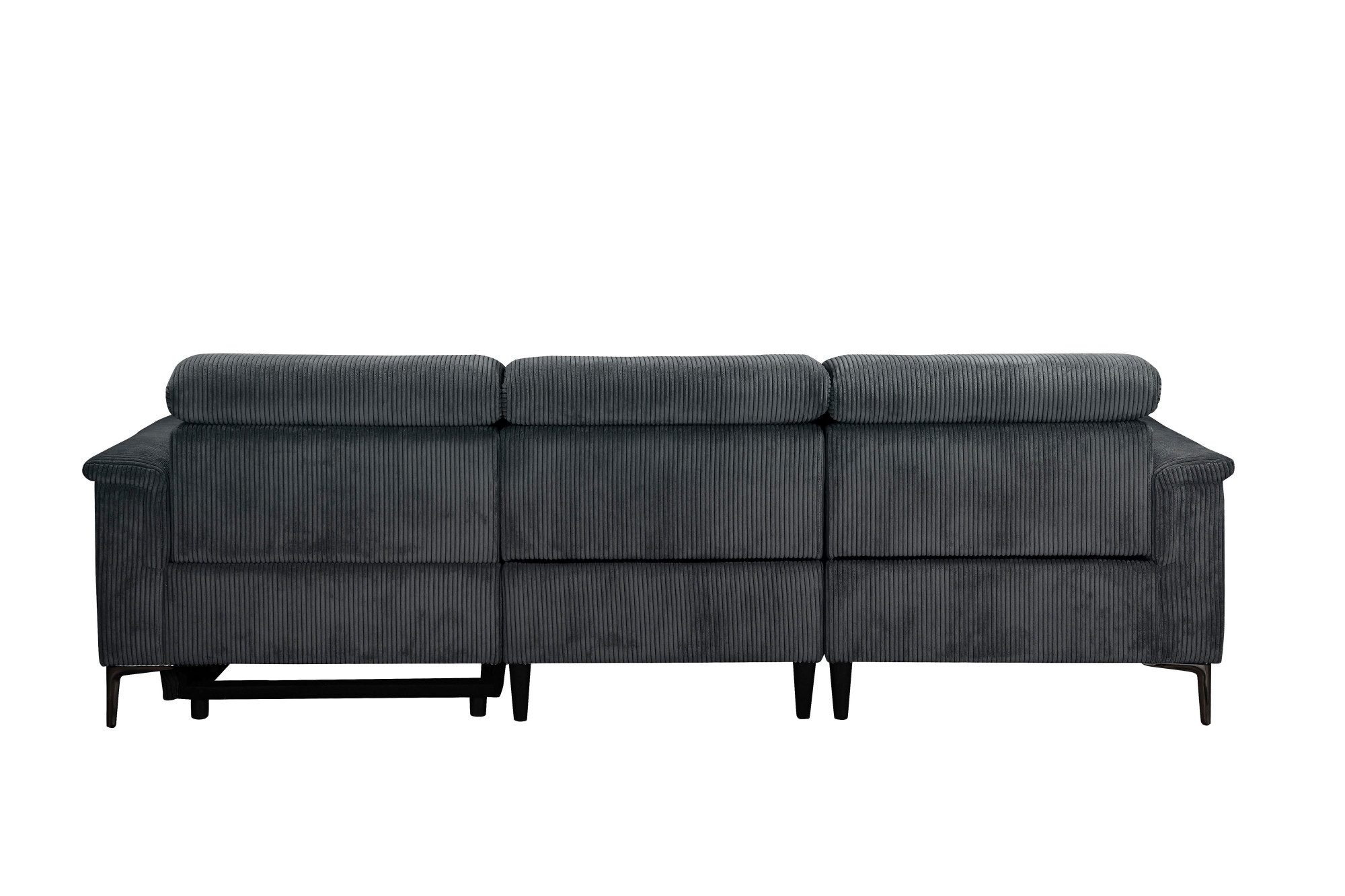 Places of Style Hoekbank Lund in cord, L-vorm, 261 cm, handmatige en elektrische relaxfunctie
