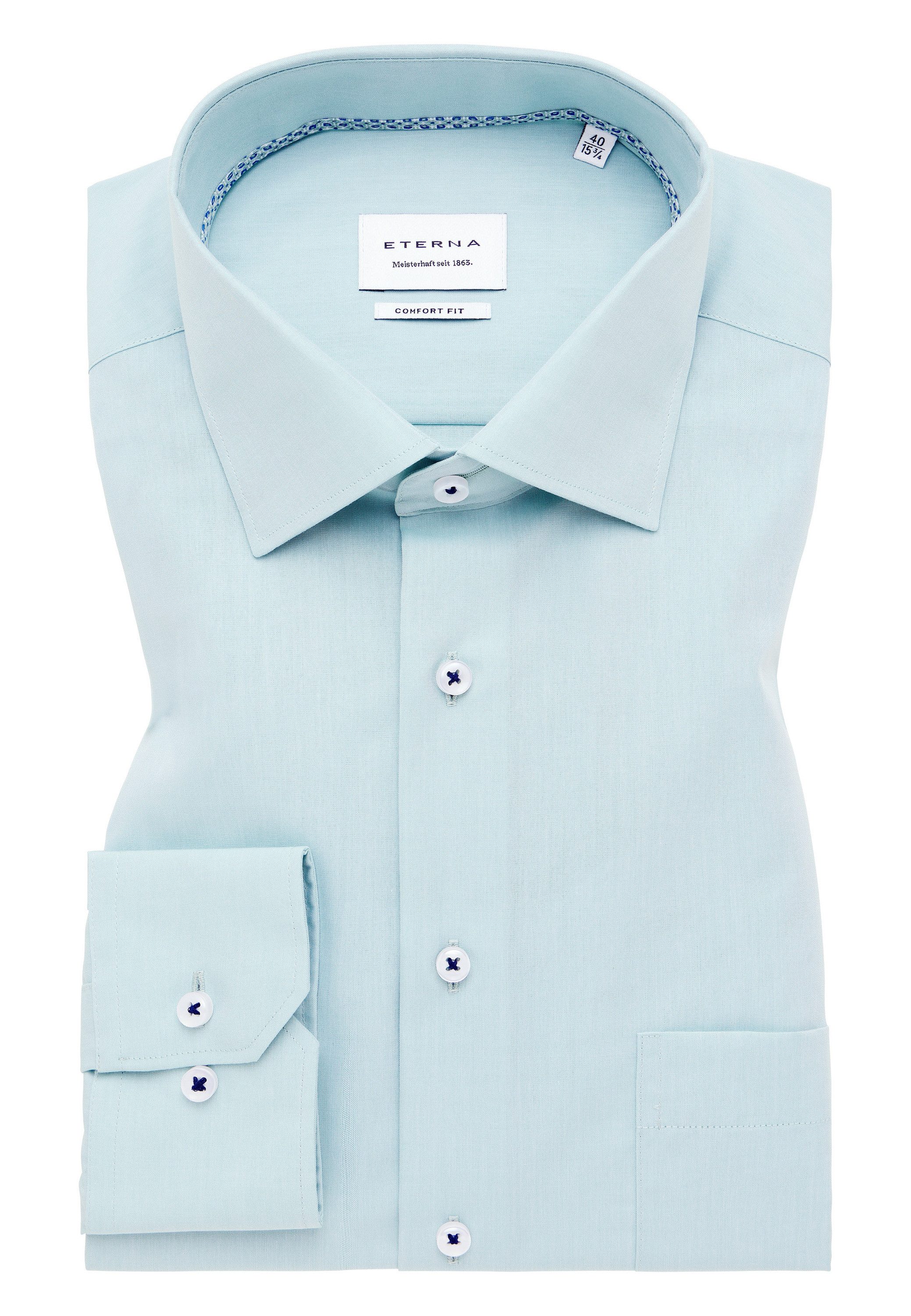Eterna Overhemd met lange mouwen Comfort fit NON IRON (strijkvrij)