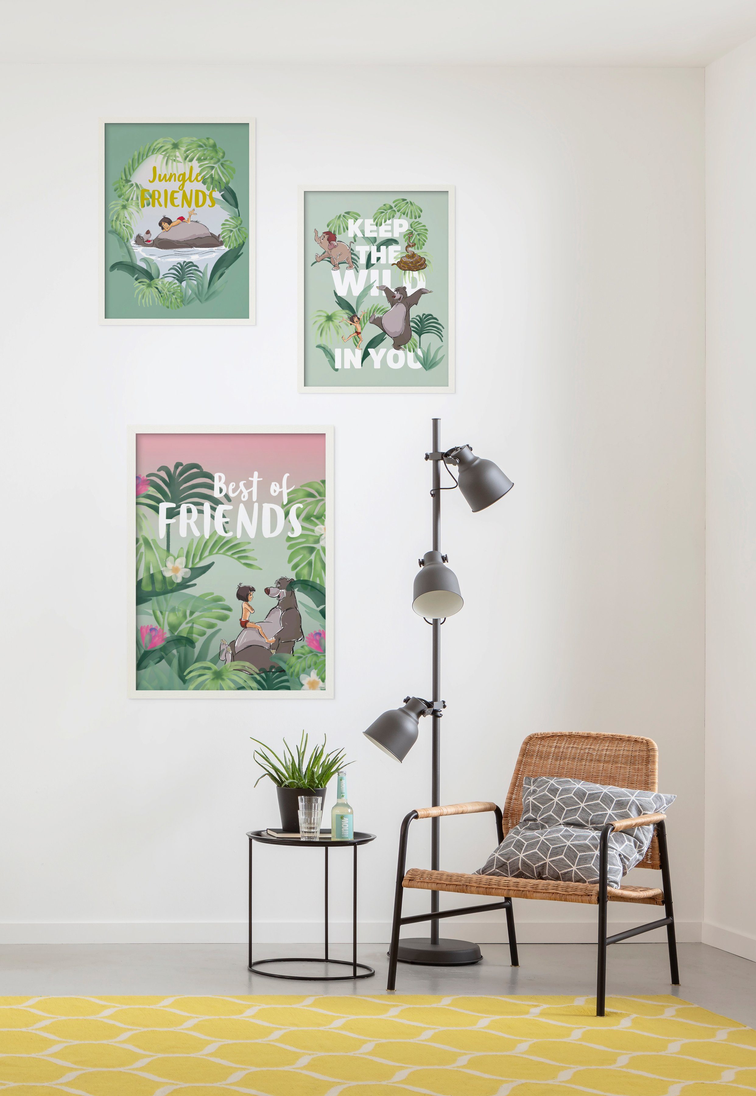 Komar Wanddecoratie Jungle Book best of Friends Wanddecoratie voor de kinderkamer - zonder lijst (1 stuk)