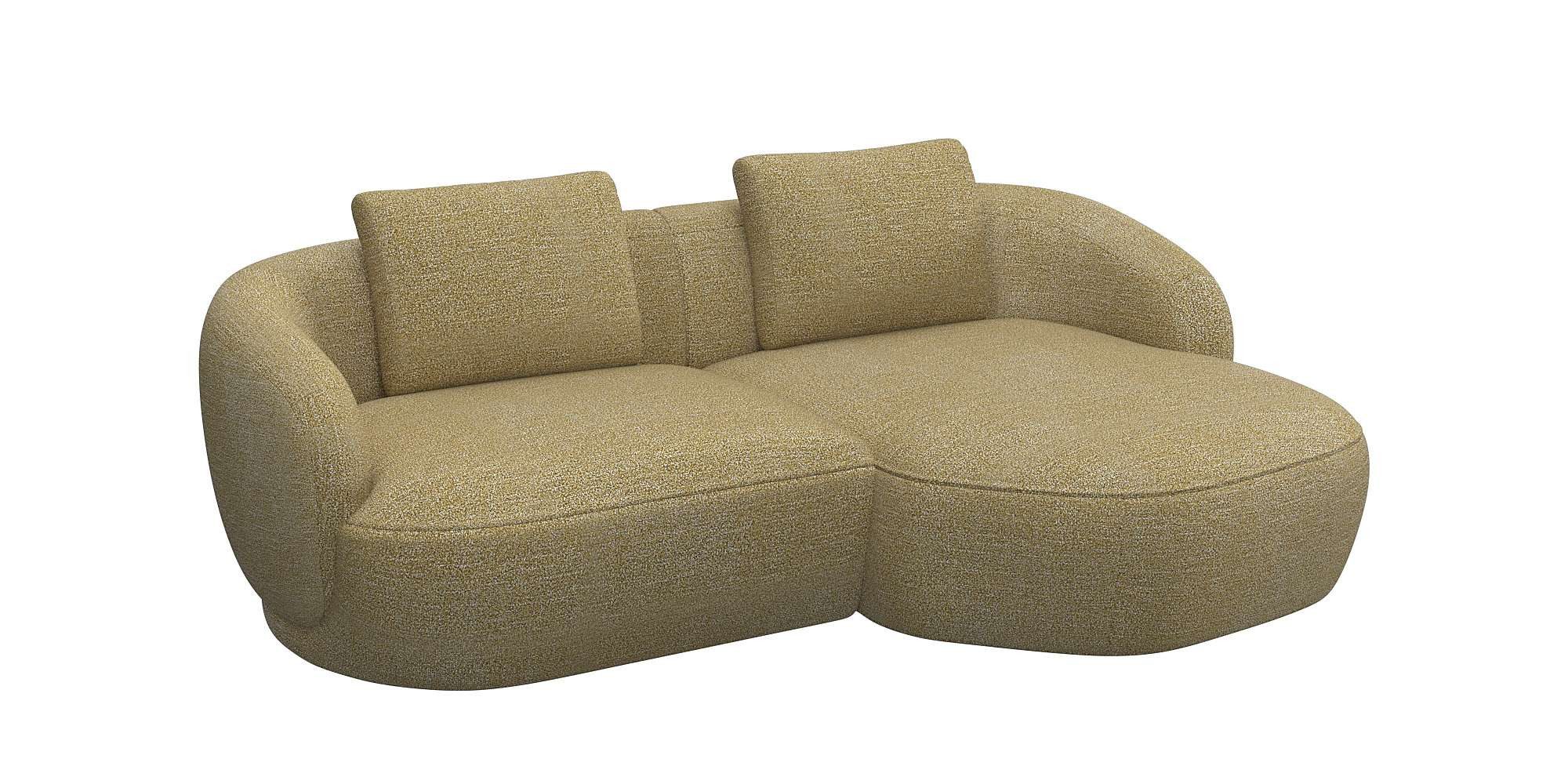 FLEXLUX Zithoek Torino, rond, L-vorm, bankhoek met recamière, longchair-sofa