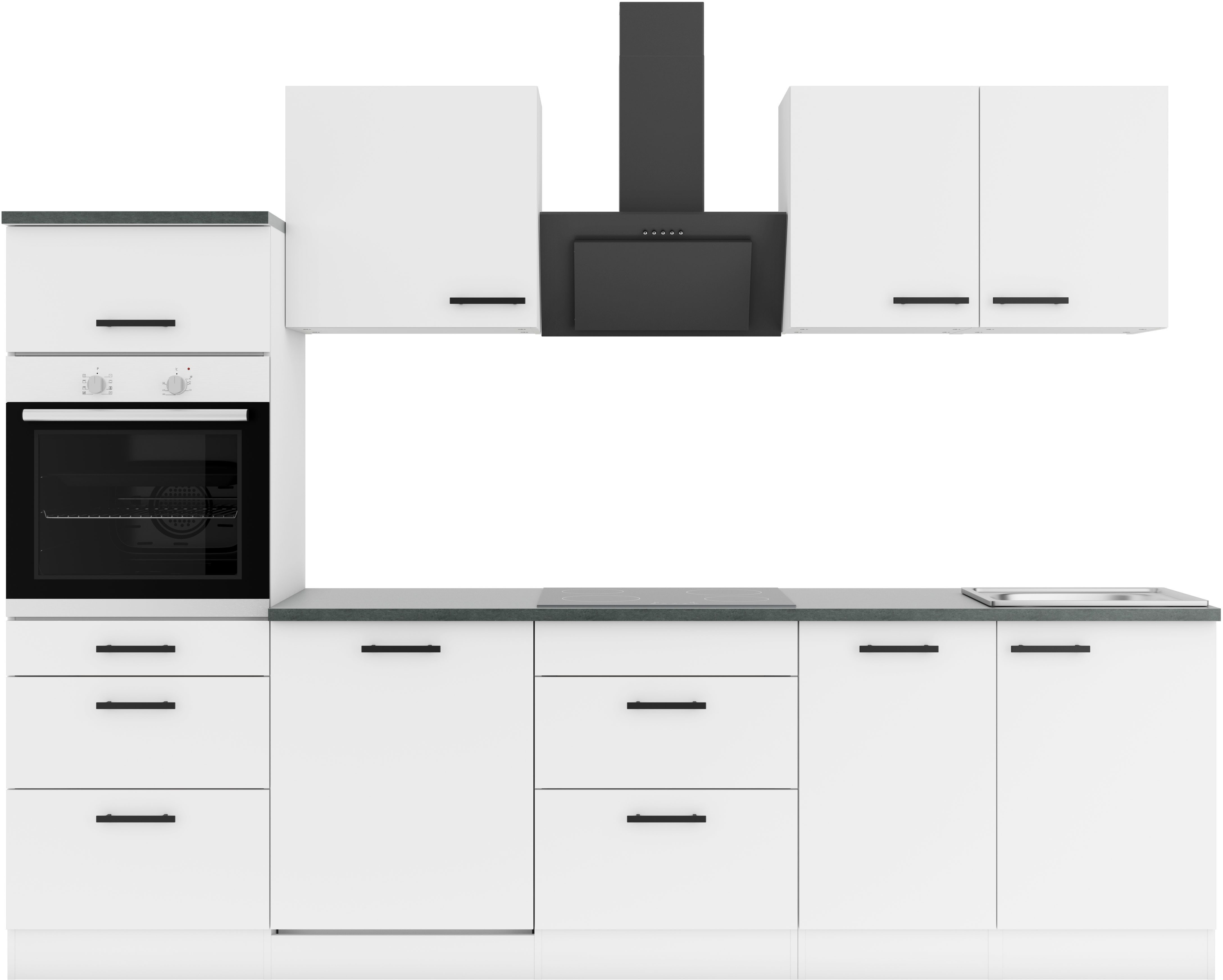OPTIFIT Keukenblok Palma Breedte 270 cm, optioneel met E-apparaten, aan de zijkant omkeerbaar
