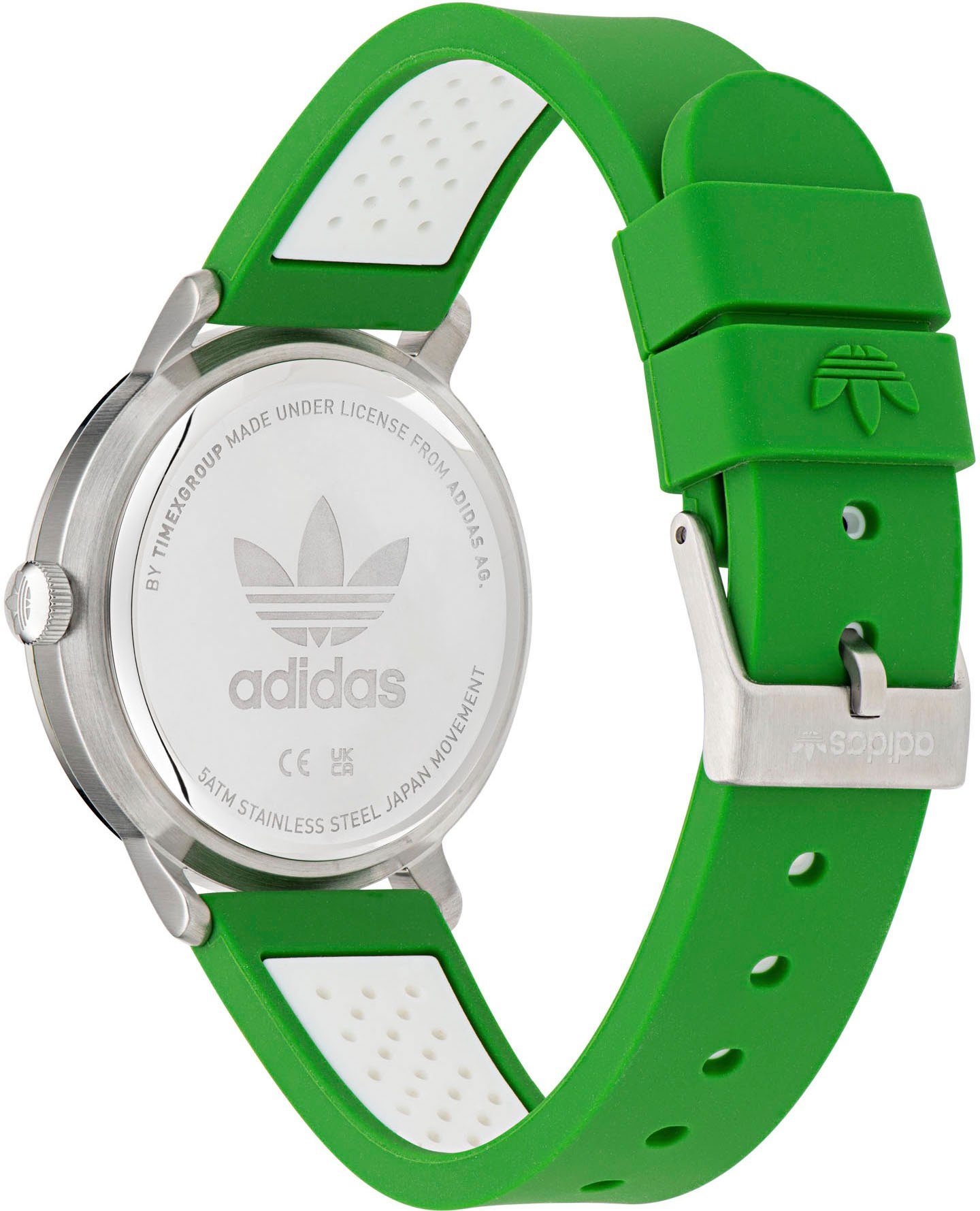 adidas Originals Kwartshorloge CODE ONE 3H Polshorloge, dames, herenhorloge, unisex, analoog, siliconen band