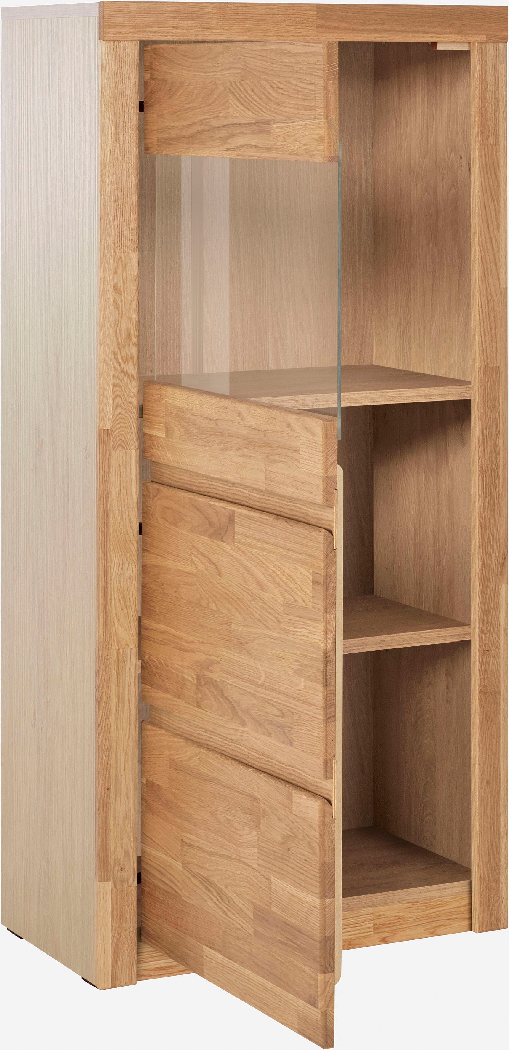 Home affaire Vitrinekast Silkeborg mooie greeploze look, gedeeltelijk massief