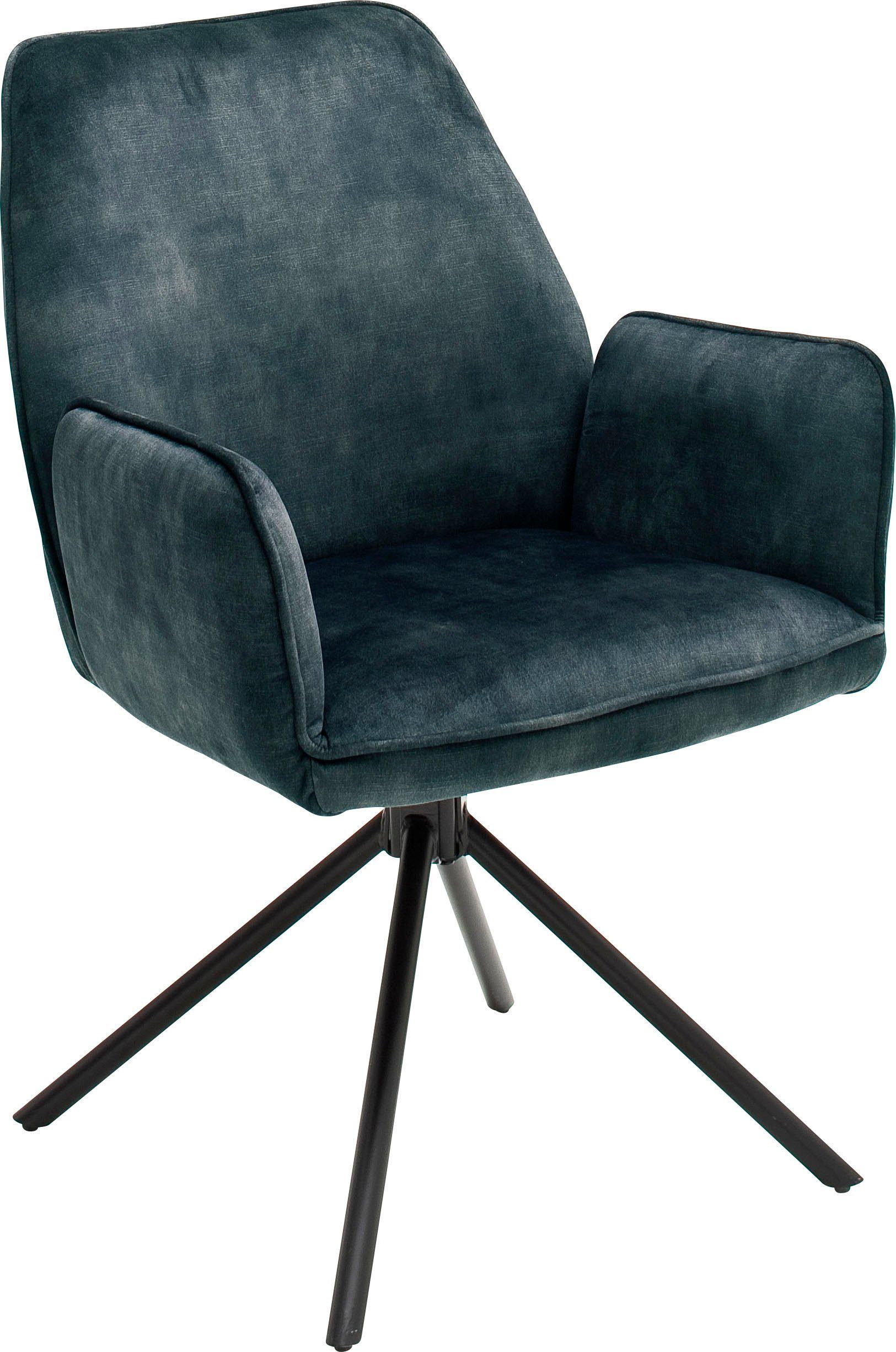 MCA furniture Eetkamerstoel Ottawa met armleuning Vintage suède-look met opstaande naad, stoel belastbaar tot 120 kg (set, 2 stuks)