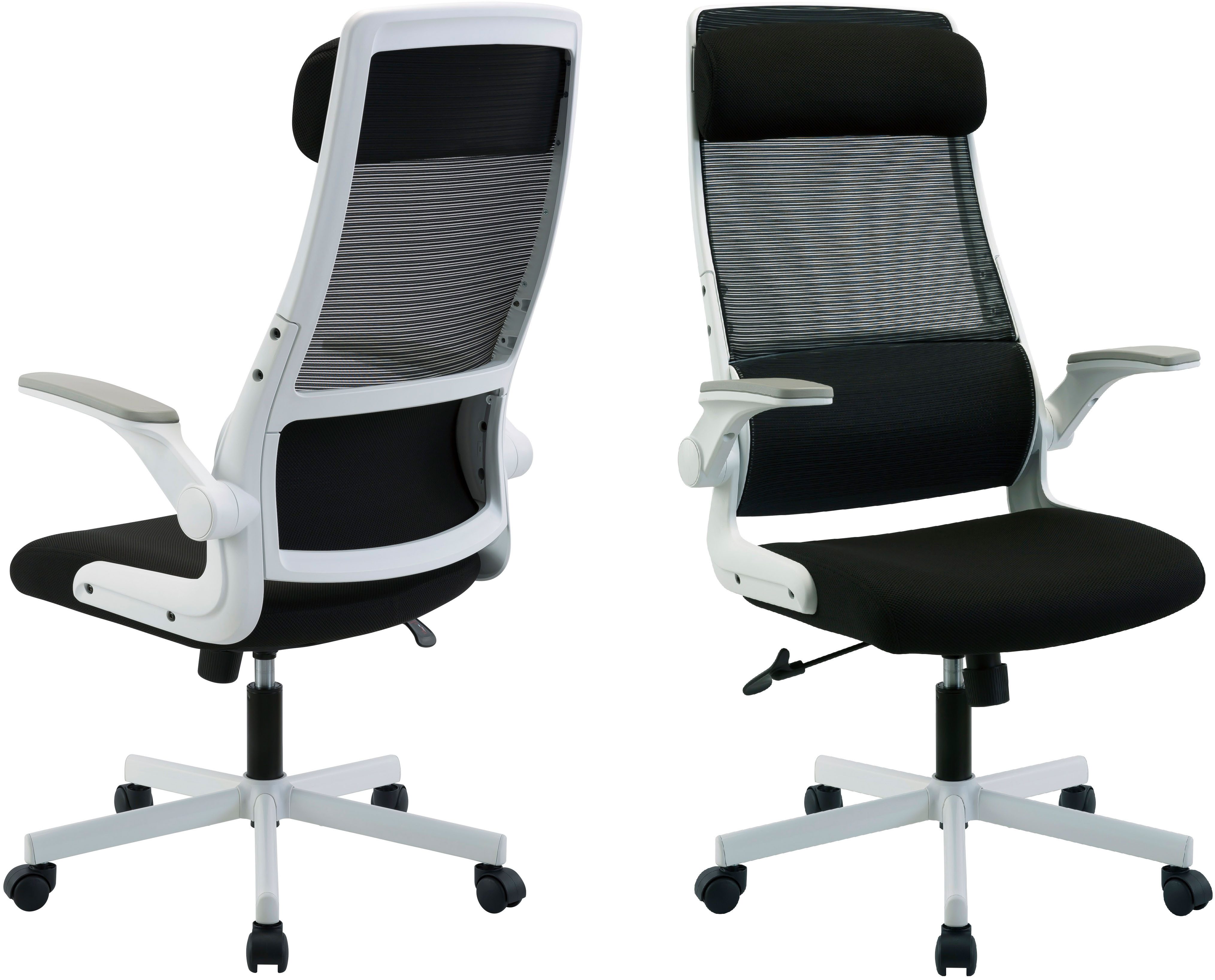 Places of Style Bureaustoel Menton, ergonomische bureaustoel inclusief kussen, lendensteun, modern ontwerp