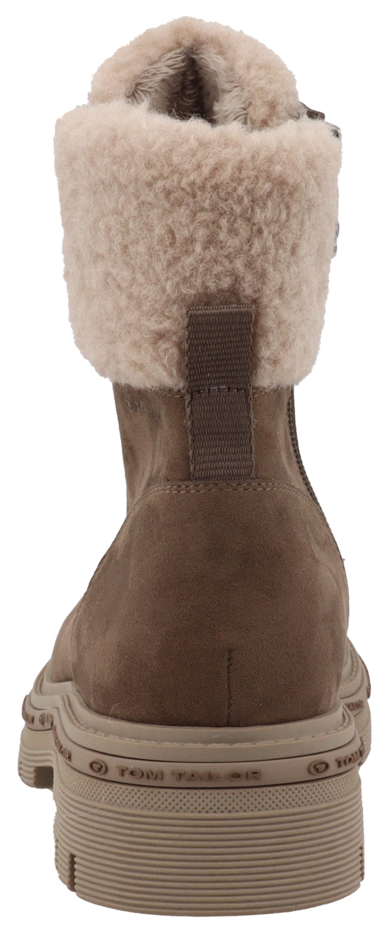 Tom Tailor Winterlaarzen blokhak, veterschoenen, winter enkellaars met warm gevoerd kraag