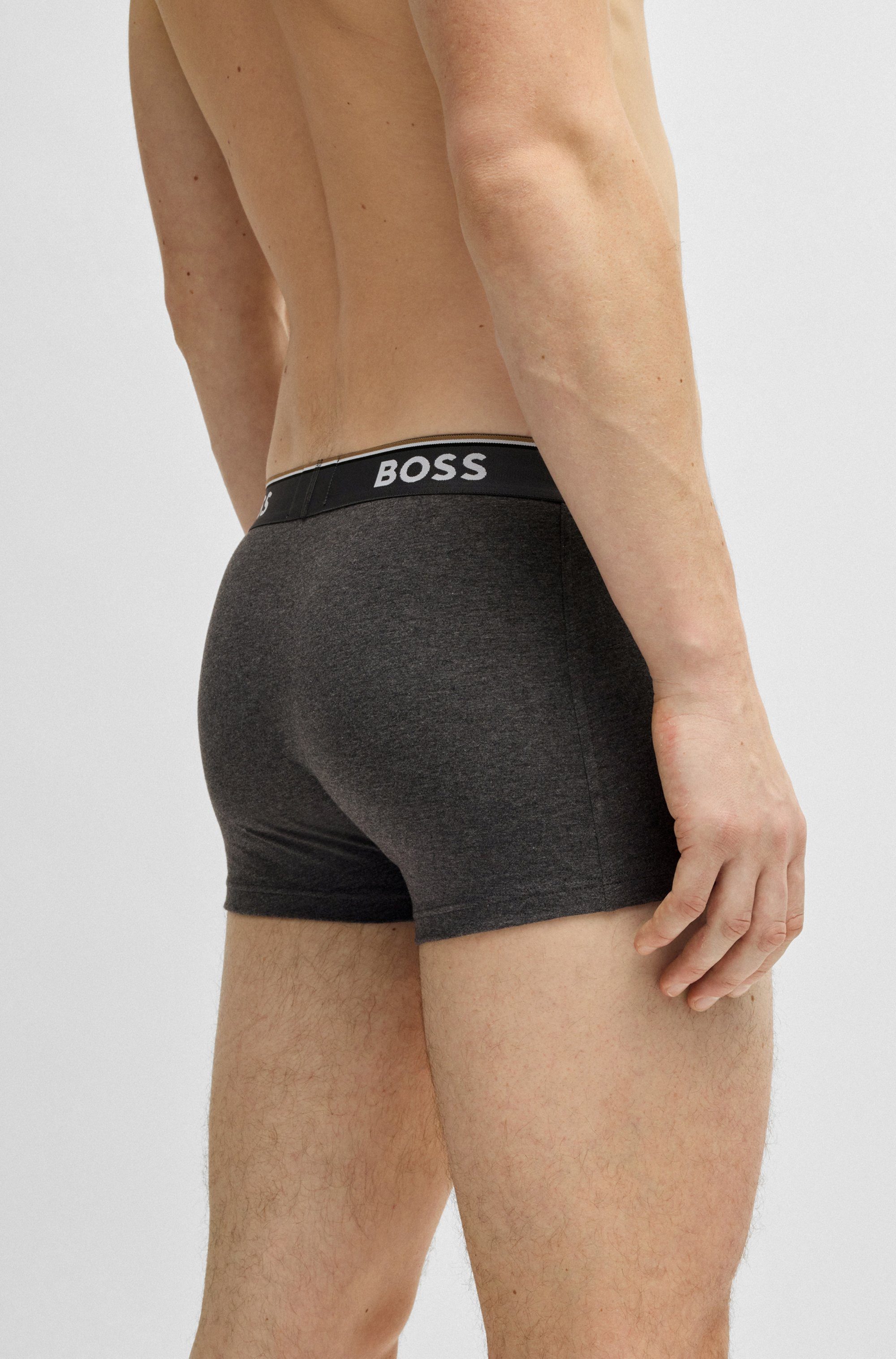 BOSS Boxershort TRUNK 3 PACK BOSS opdruk op de tailleband (3 stuks)