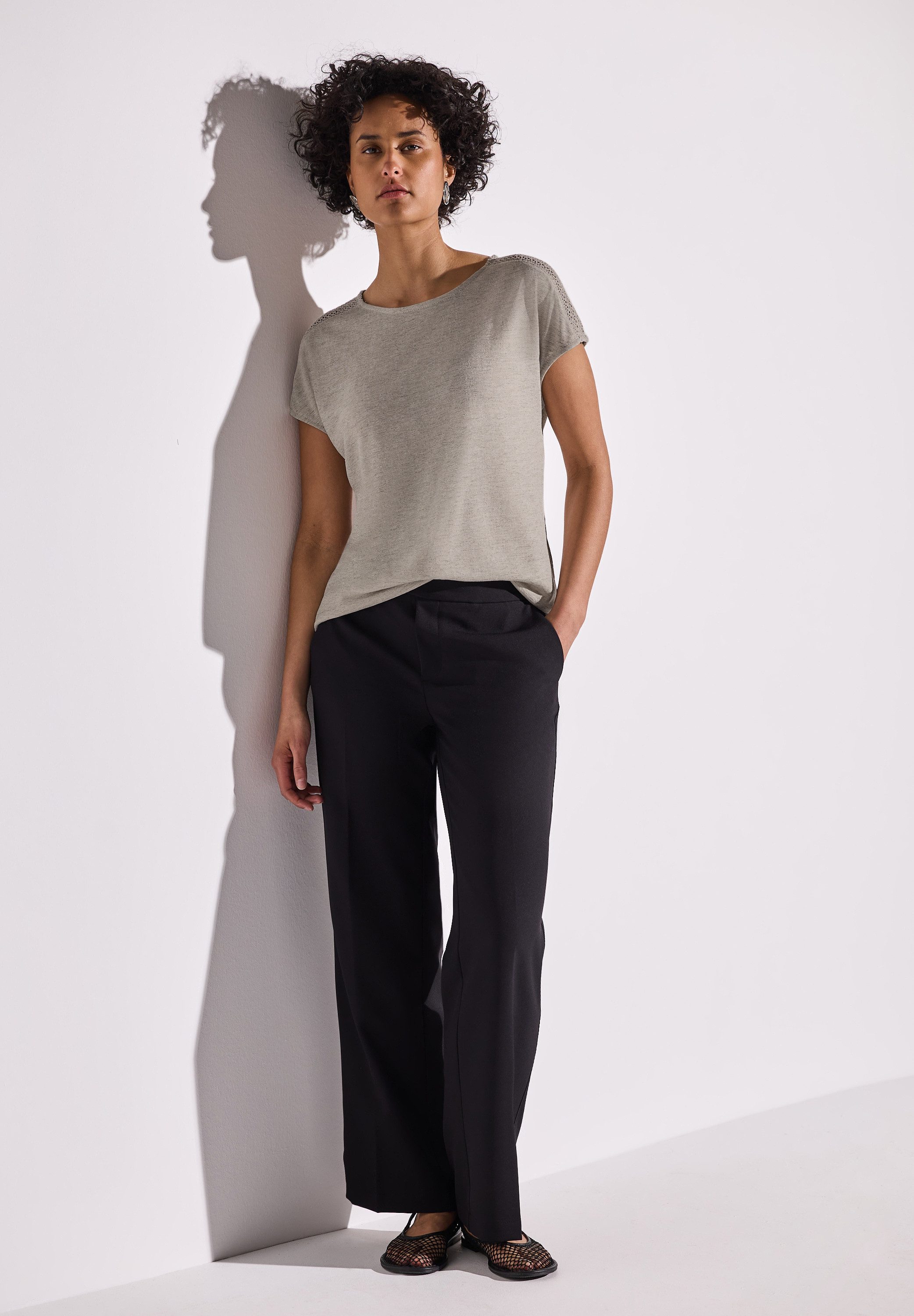 STREET ONE T-shirt met kanten detail