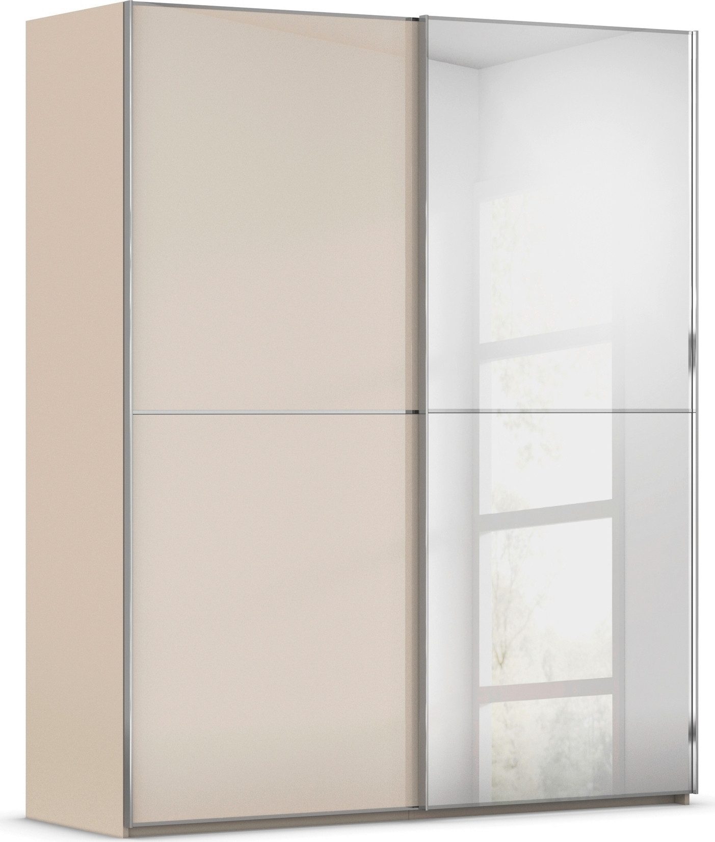 rauch Schuifdeurkast Kledingkast Kast Garderobe Slaapkamerkast SCALE-DUO edel tweedelige deuren spiegel/glas-mix 3 sierlijsten made in germany