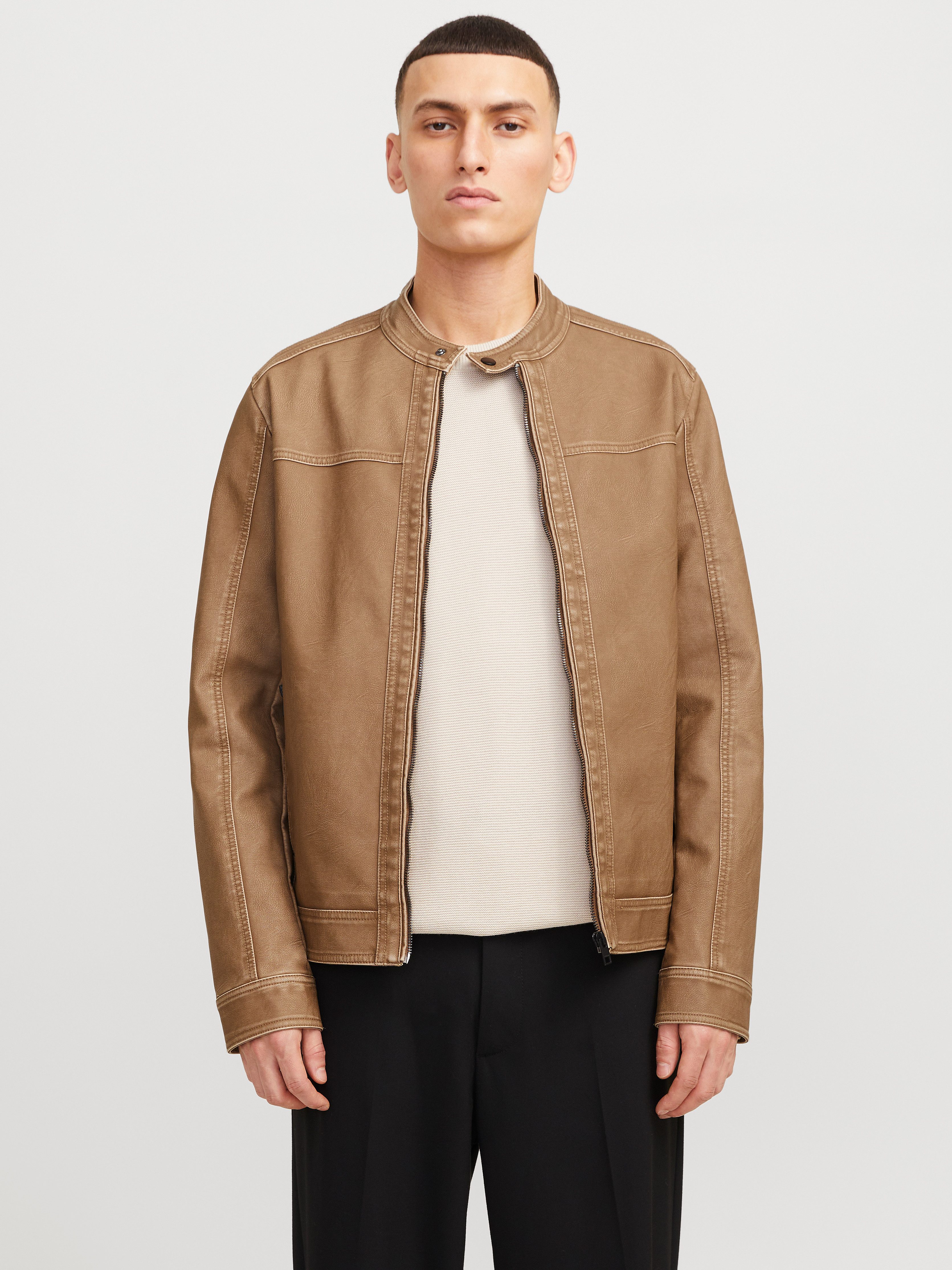 Jack & Jones Imitatieleren jack JJEWARNER WASHED PU JACKET NOOS