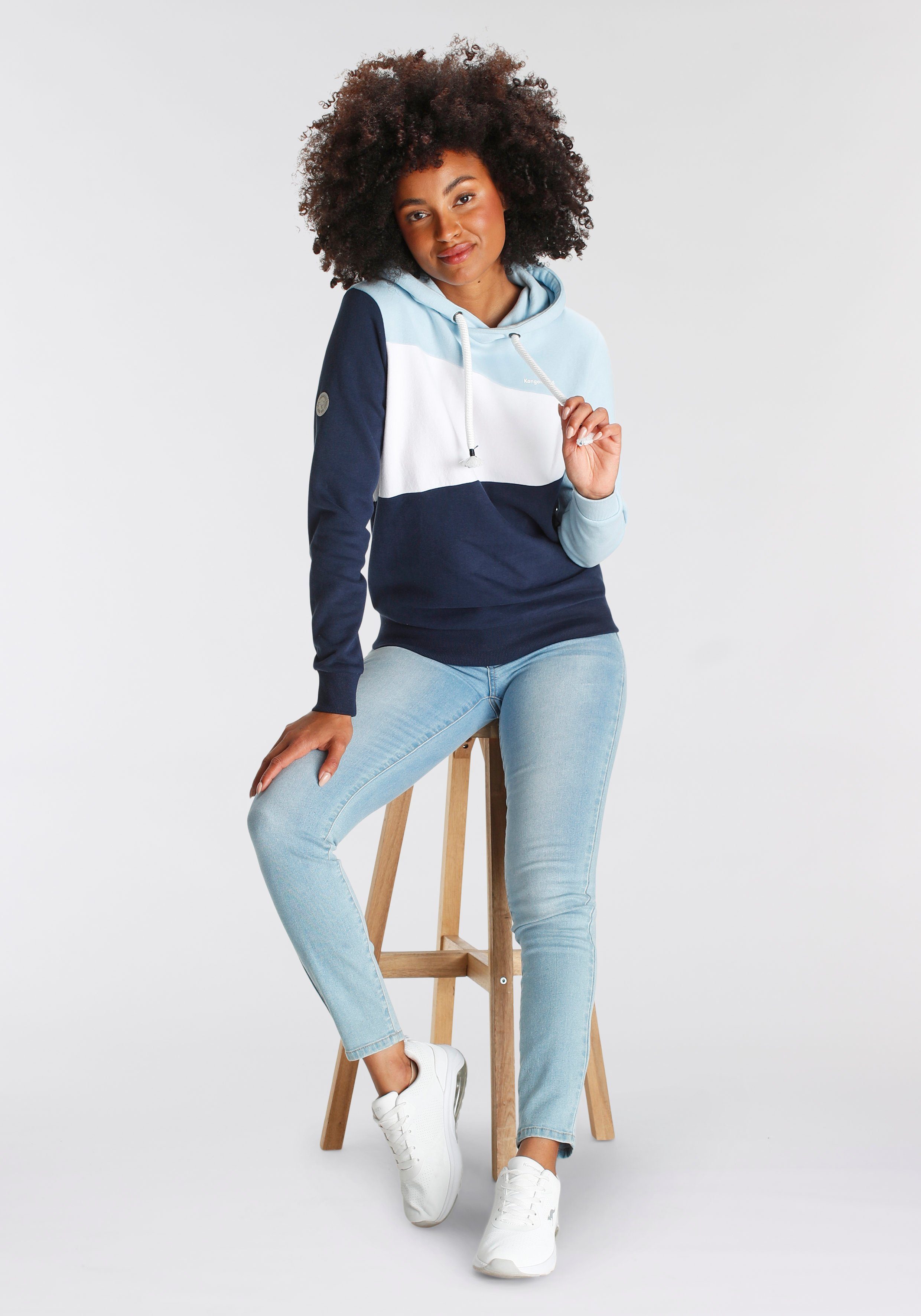 KangaROOS Hoodie Lange mouwen, losse pasvorm, colourblocking-look