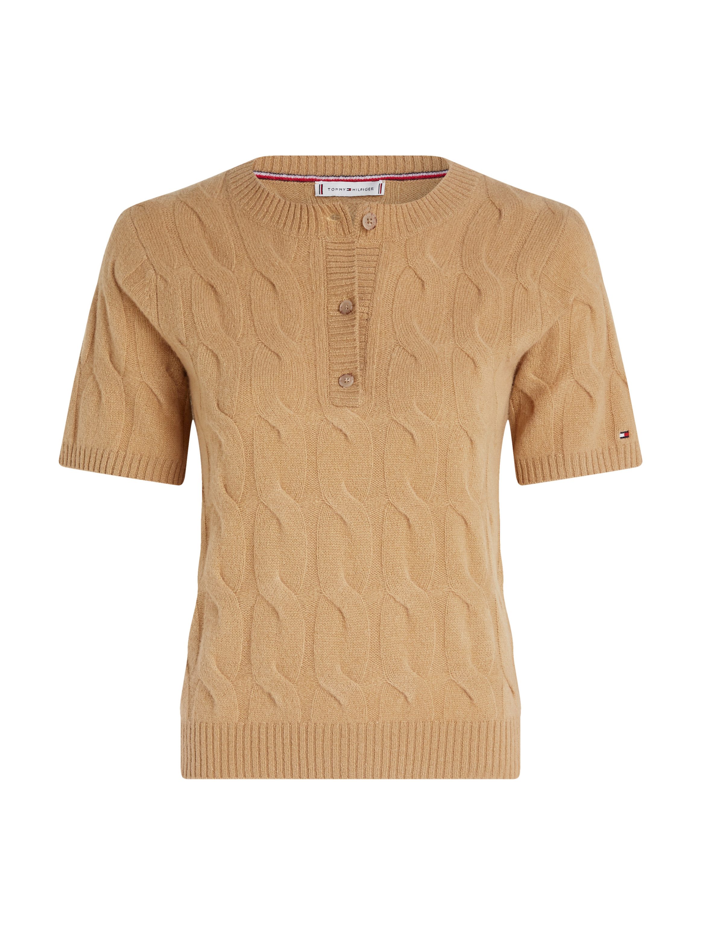 Tommy Hilfiger Gebreide trui SOFT WOOL CABLE SS HENLEY