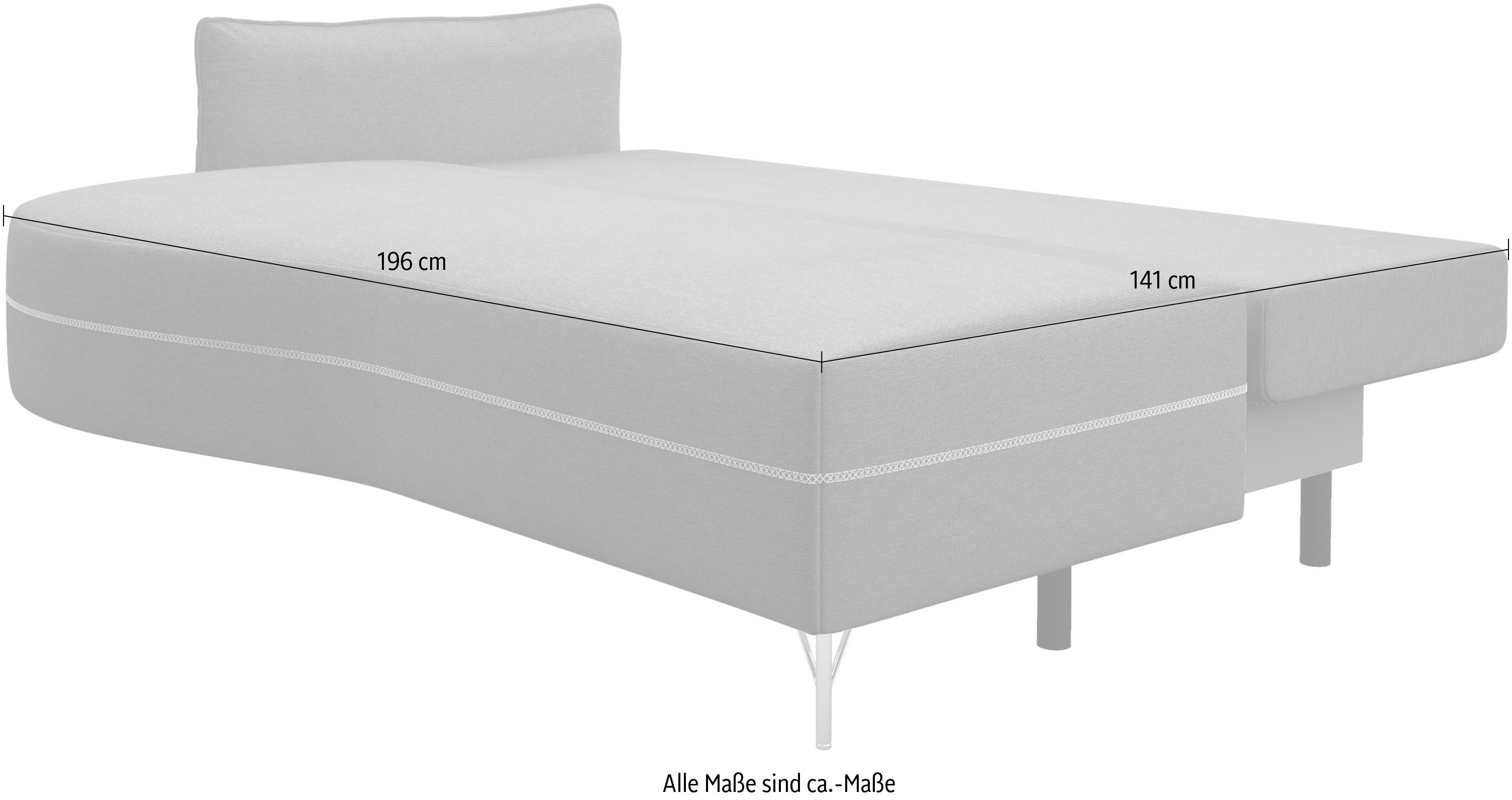 exxpo - sofa fashion Loungebank Met mooie contrastnaad, solitairmeubel, comfortabel, smalle armleuning