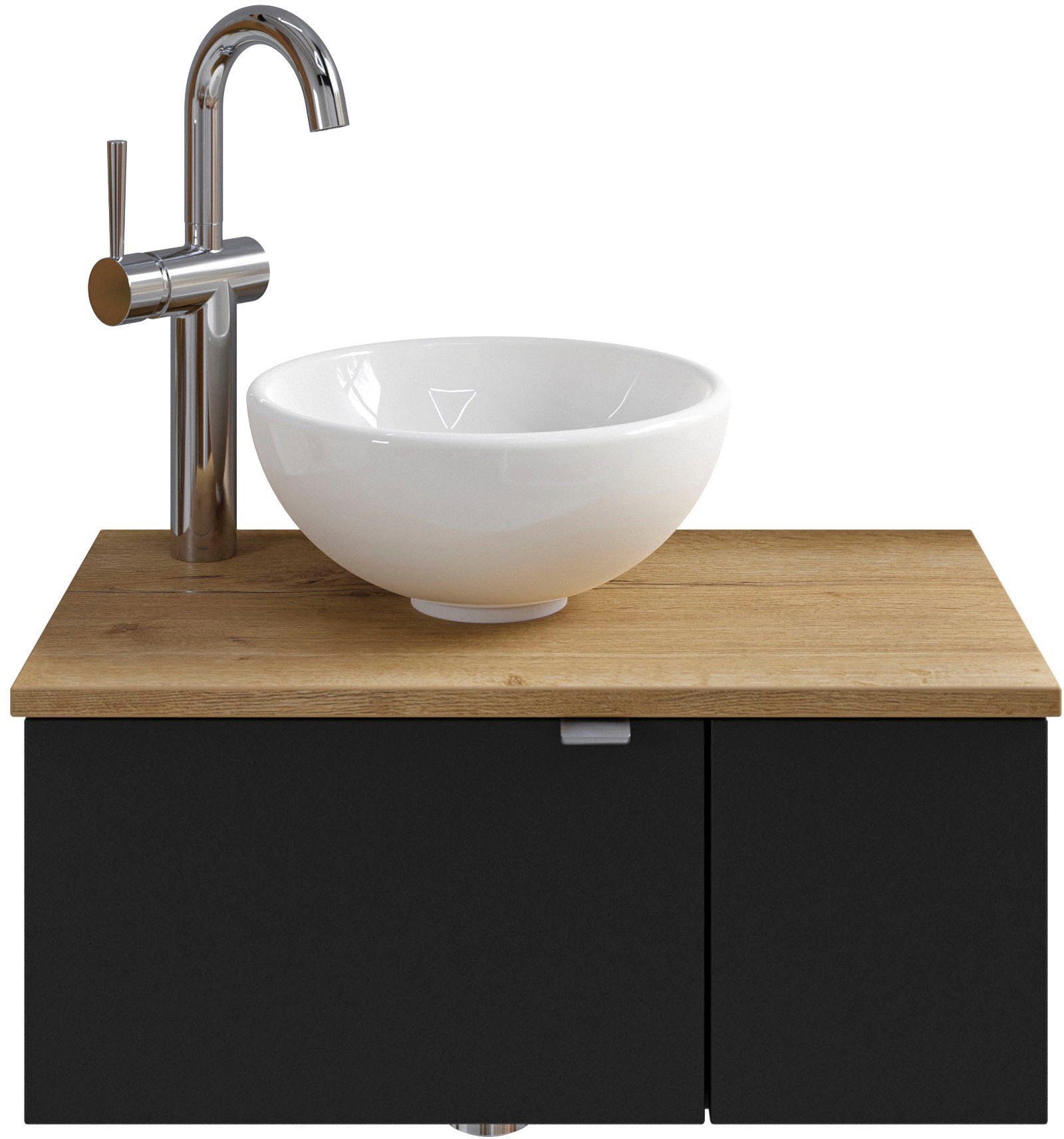 Saphir Wastafelonderkast Serie 6915 wastafel met onderkast voor gastenbadkamer, tweede toilet (3-delig)