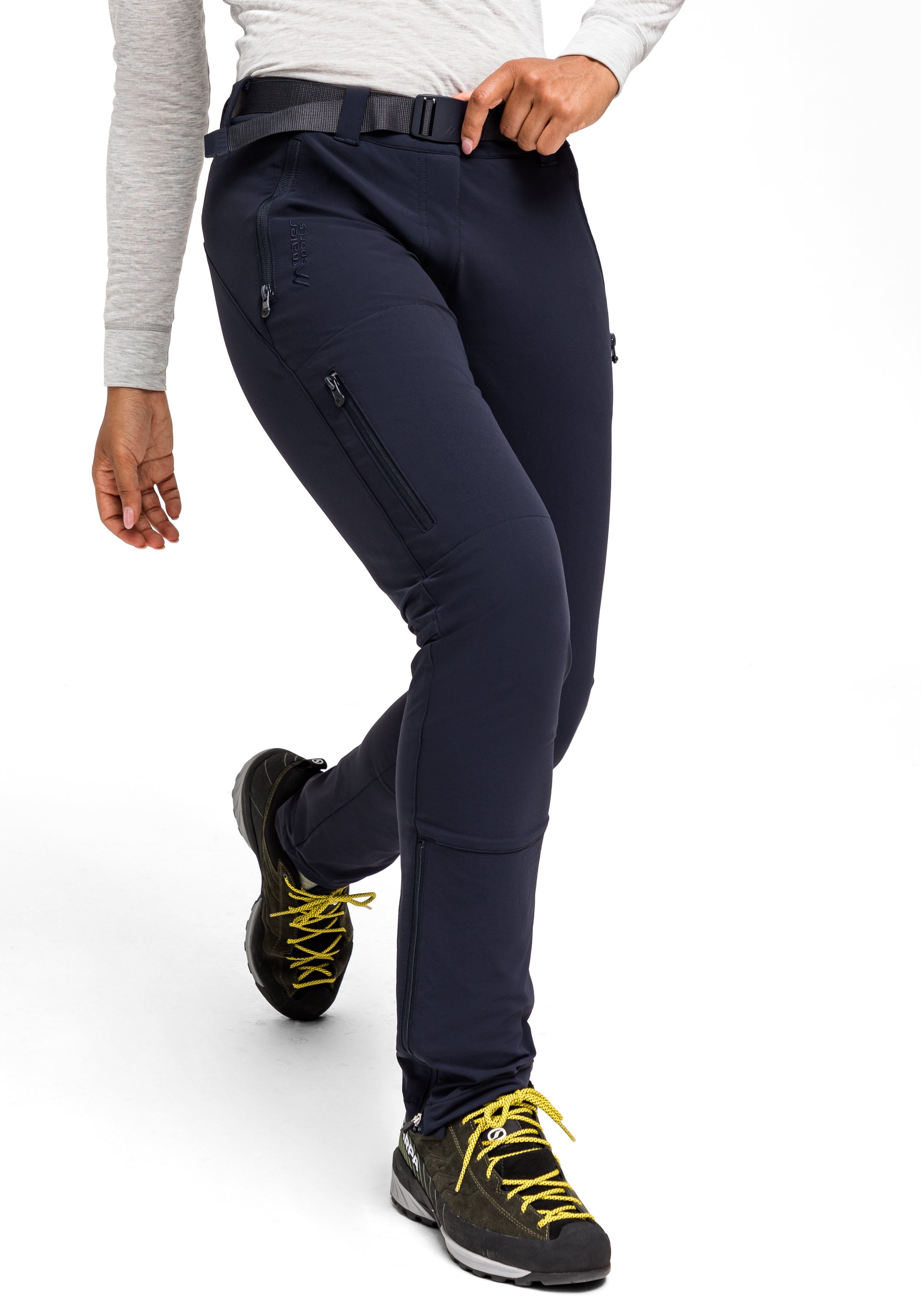 Maier Sports Functionele broek Lana slim Dames wandelbroek, ademende outdoorbroek, 3 zakken, slim fit